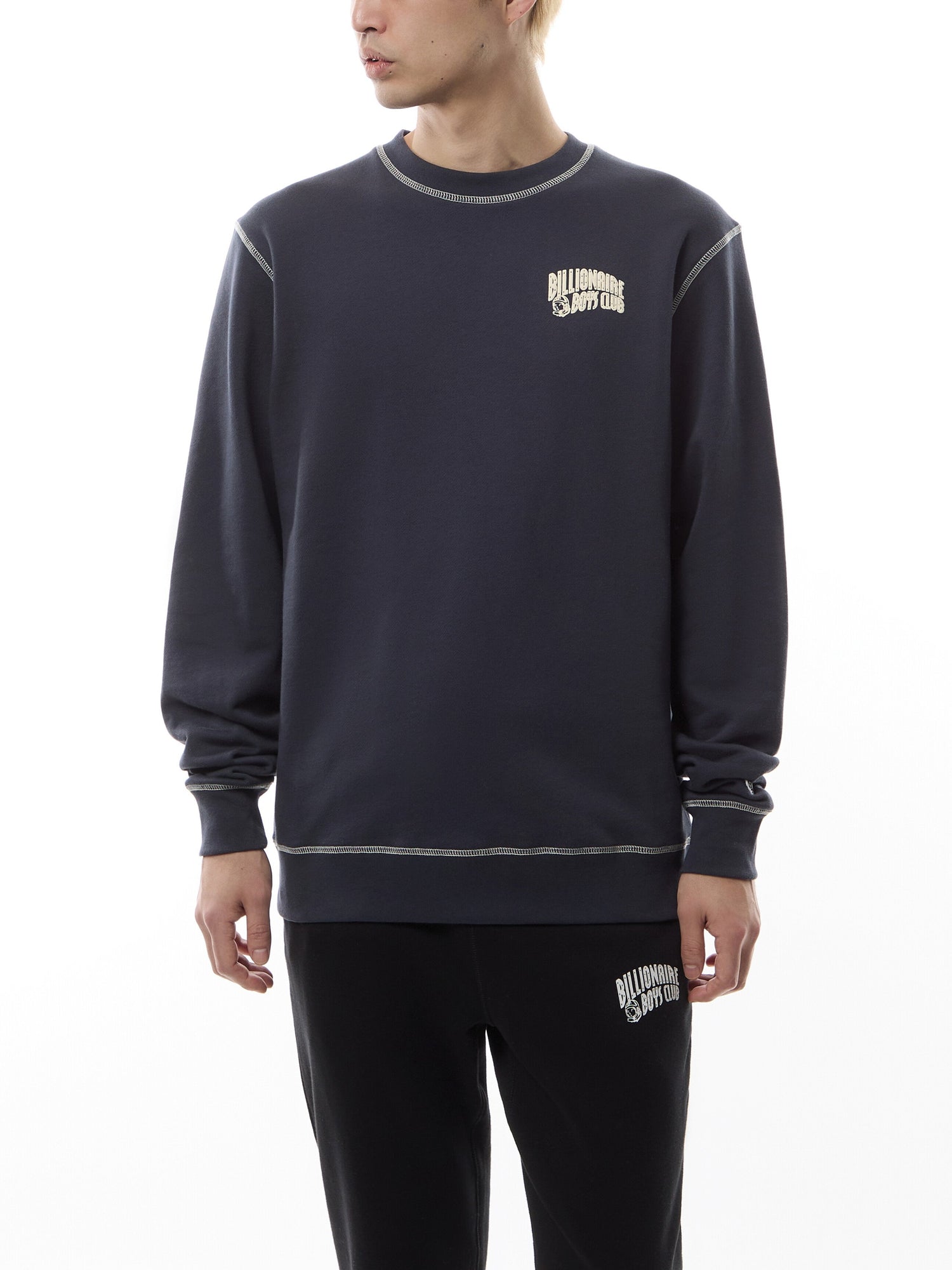 Puff Small Arch Logo Contrast Stitch Crewneck Sweatshirt