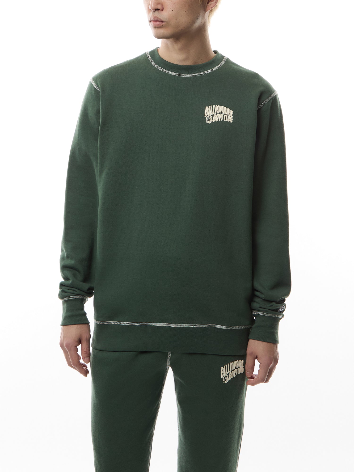 Puff Small Arch Logo Contrast Stitch Crewneck Sweatshirt