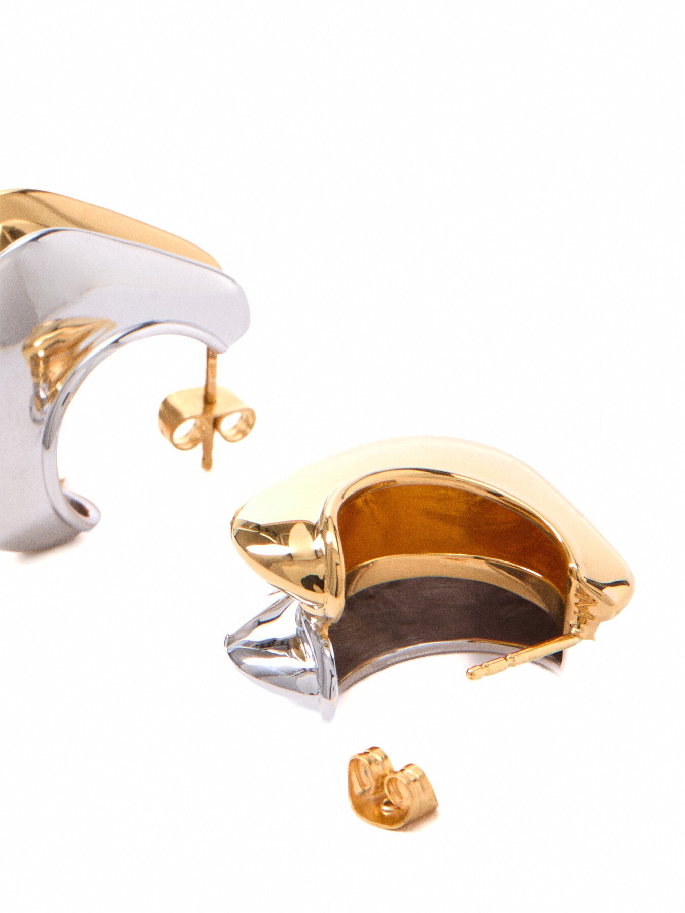 Mixed Metal Double Hoop Earring