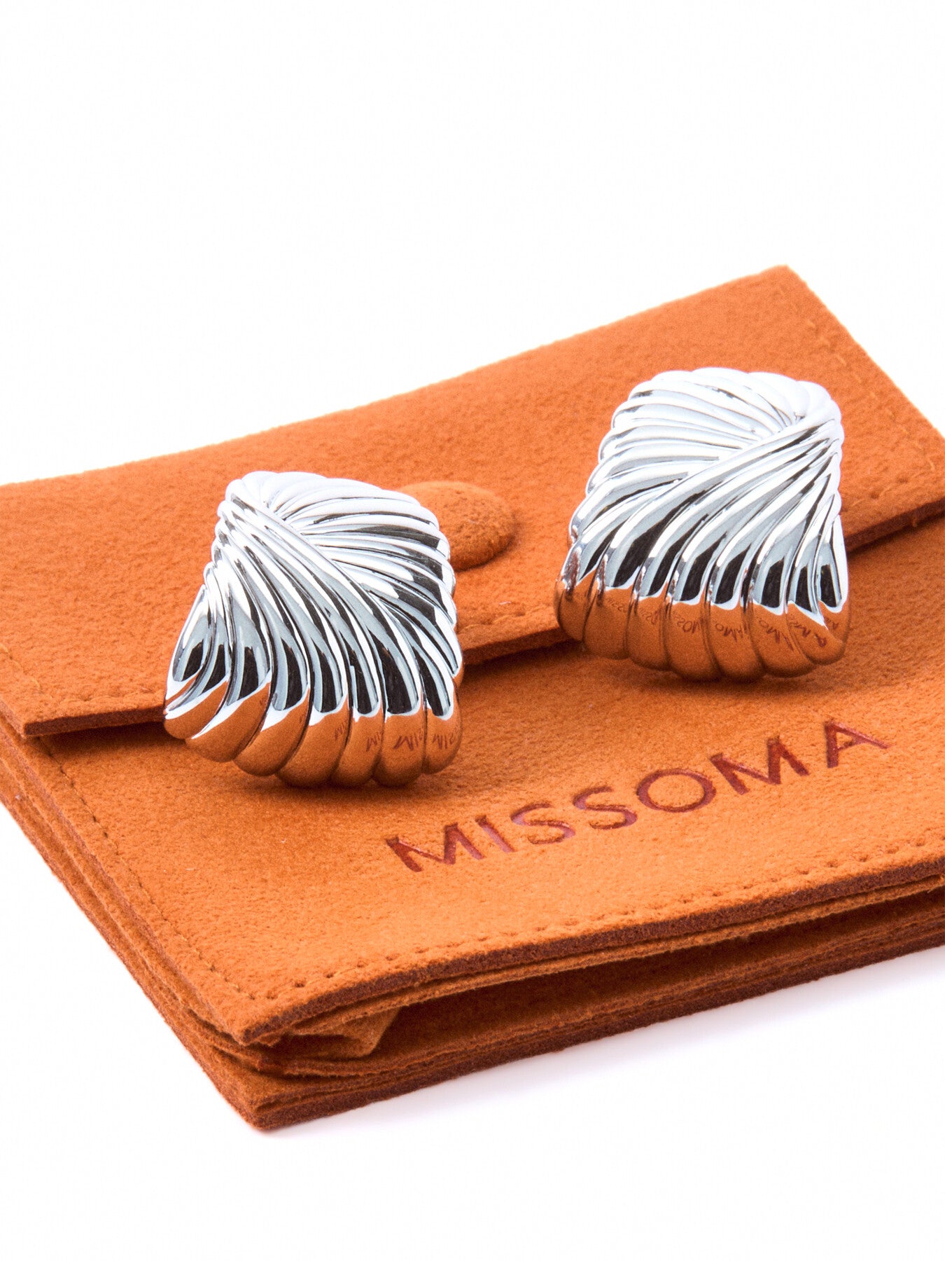 Wavy Ridge Ripple Oversized Stud Earrings