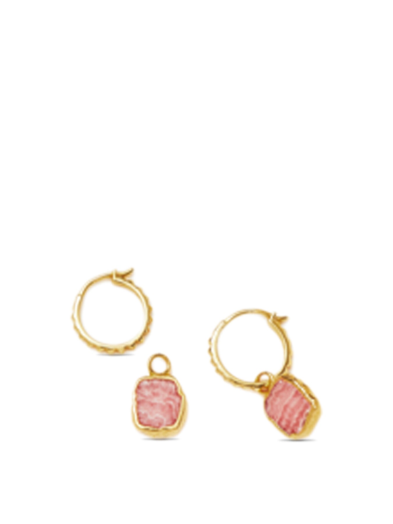 Mini Pyramid Charm Hoop Earrings