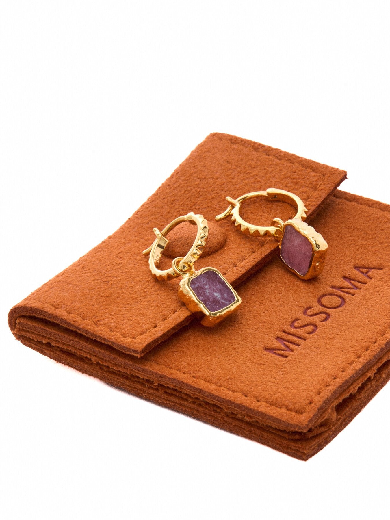Mini Pyramid Charm Hoop Earrings