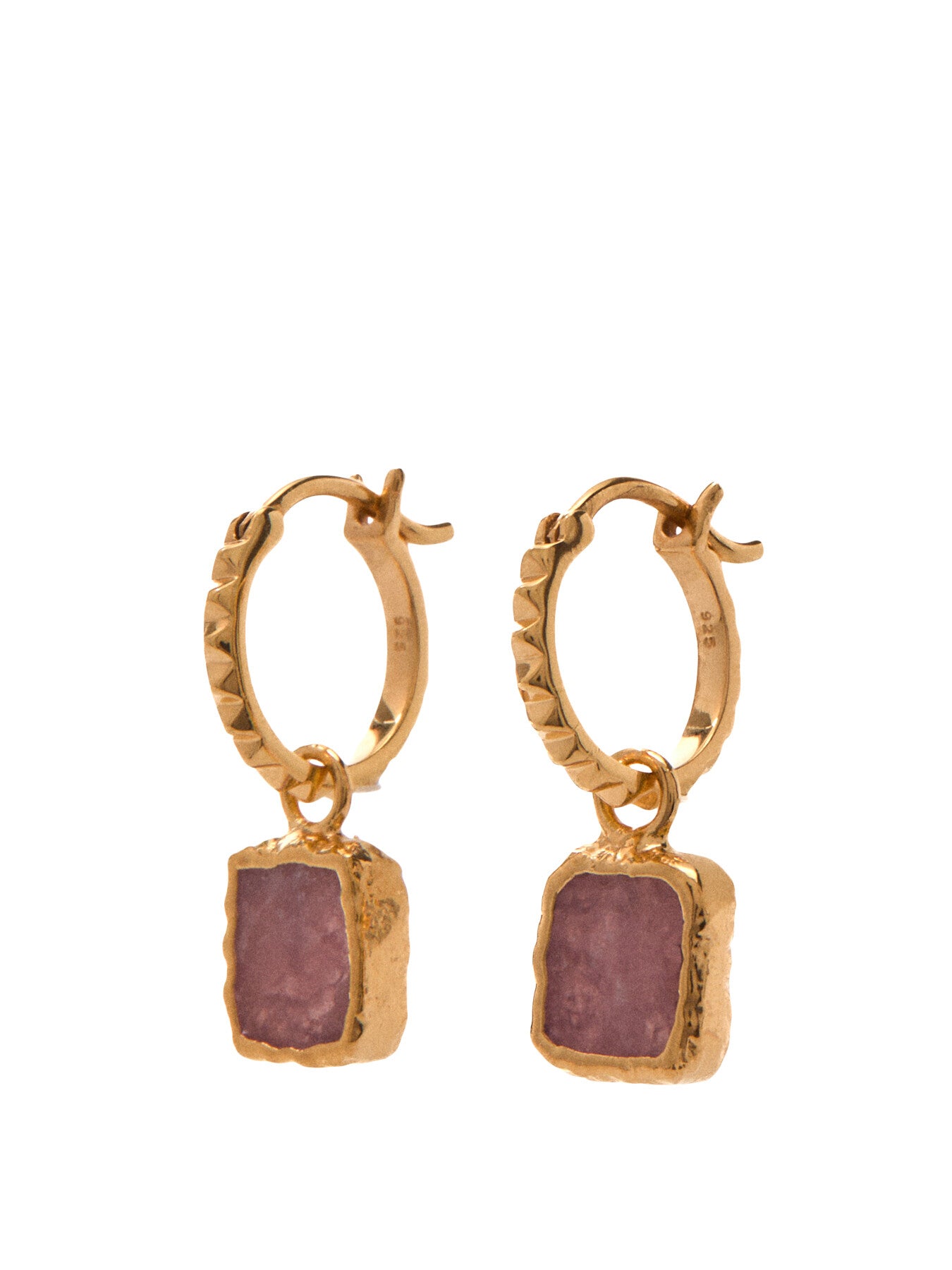 Mini Pyramid Charm Hoop Earrings