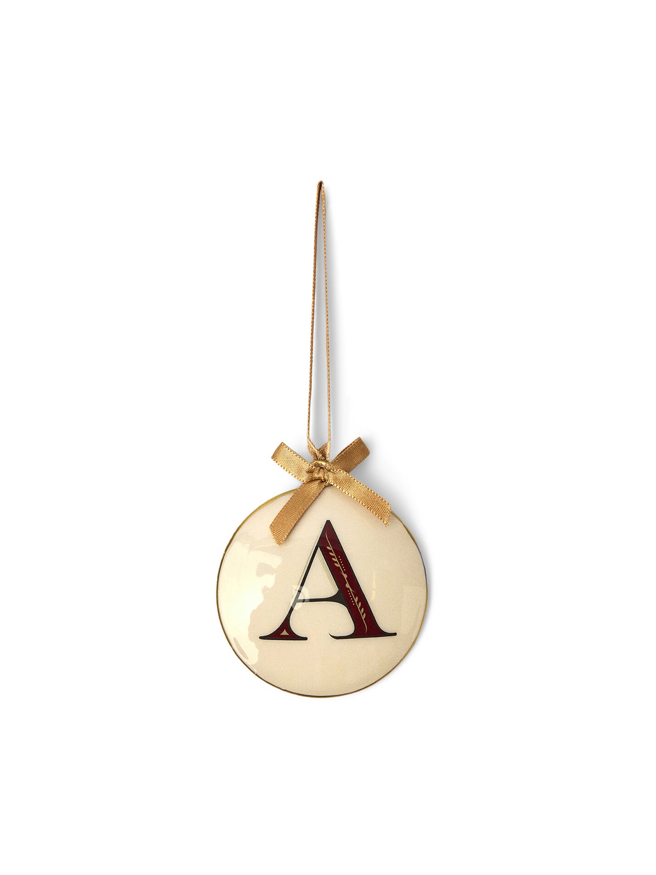 Enamel Round Alphabet Letter Bauble A