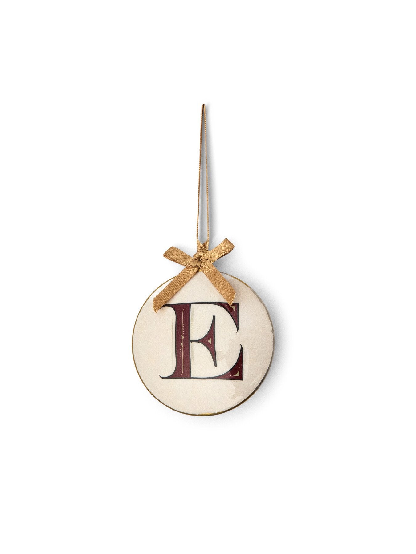 Enamel Round Alphabet Letter Bauble