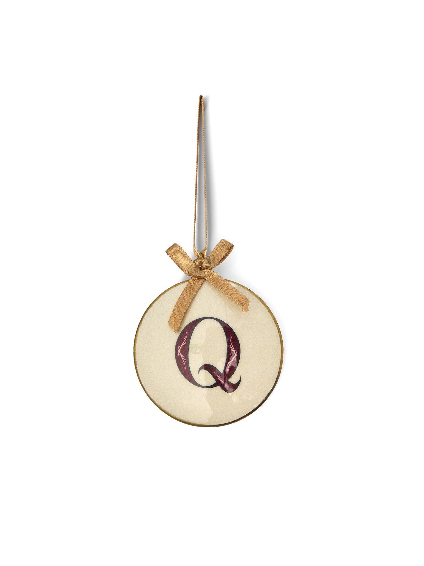 Enamel Round Alphabet Letter Bauble