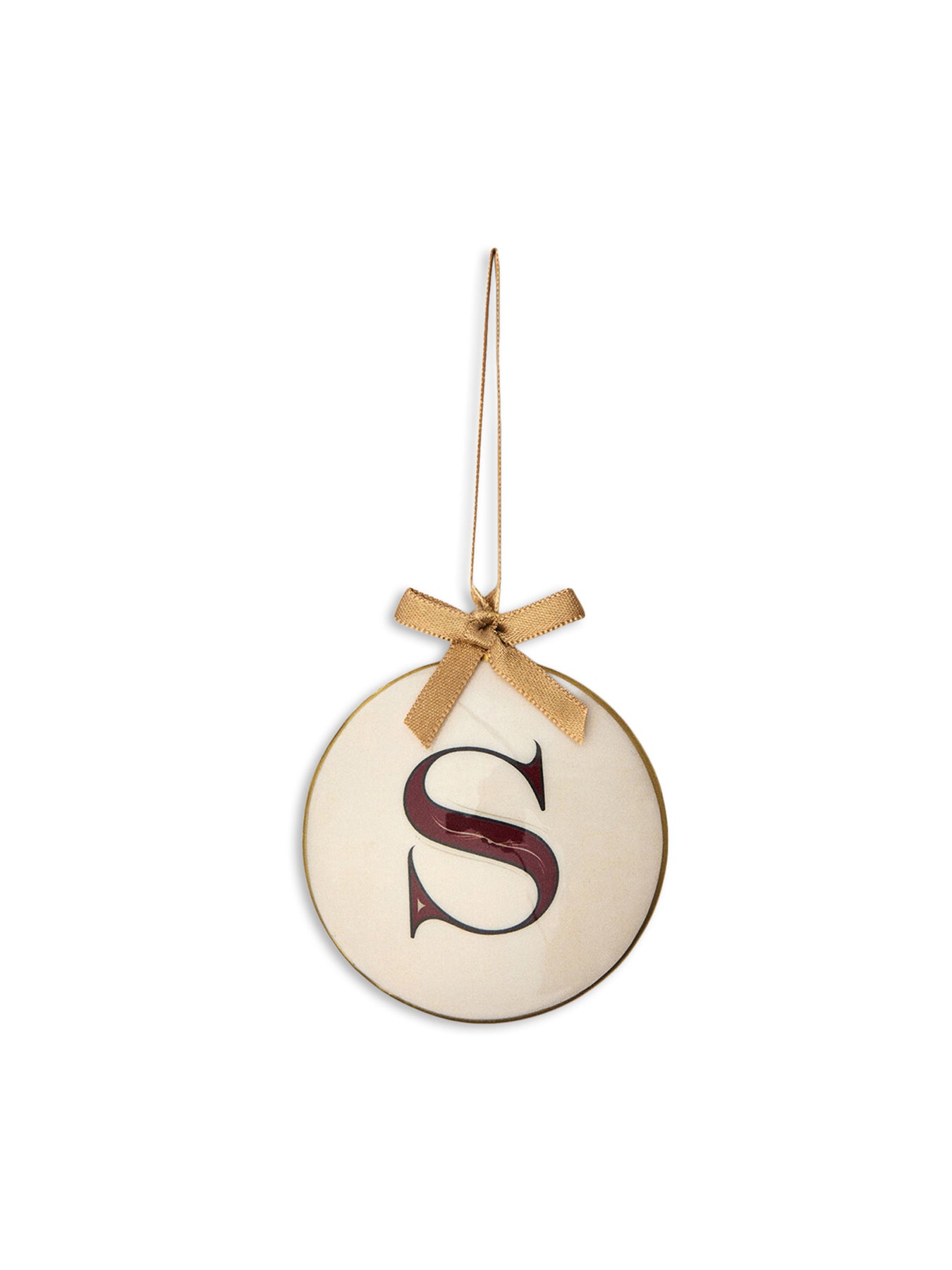 Enamel Round Alphabet Letter Bauble S