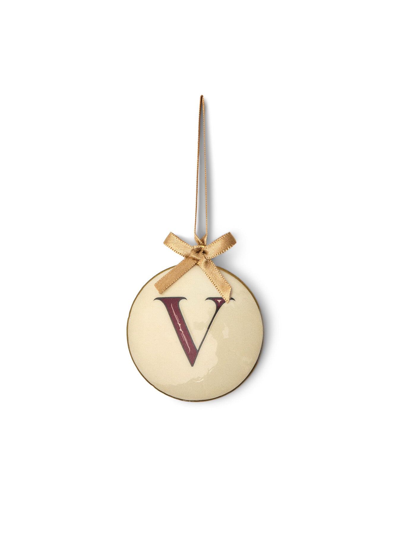 Enamel Round Alphabet Letter Bauble