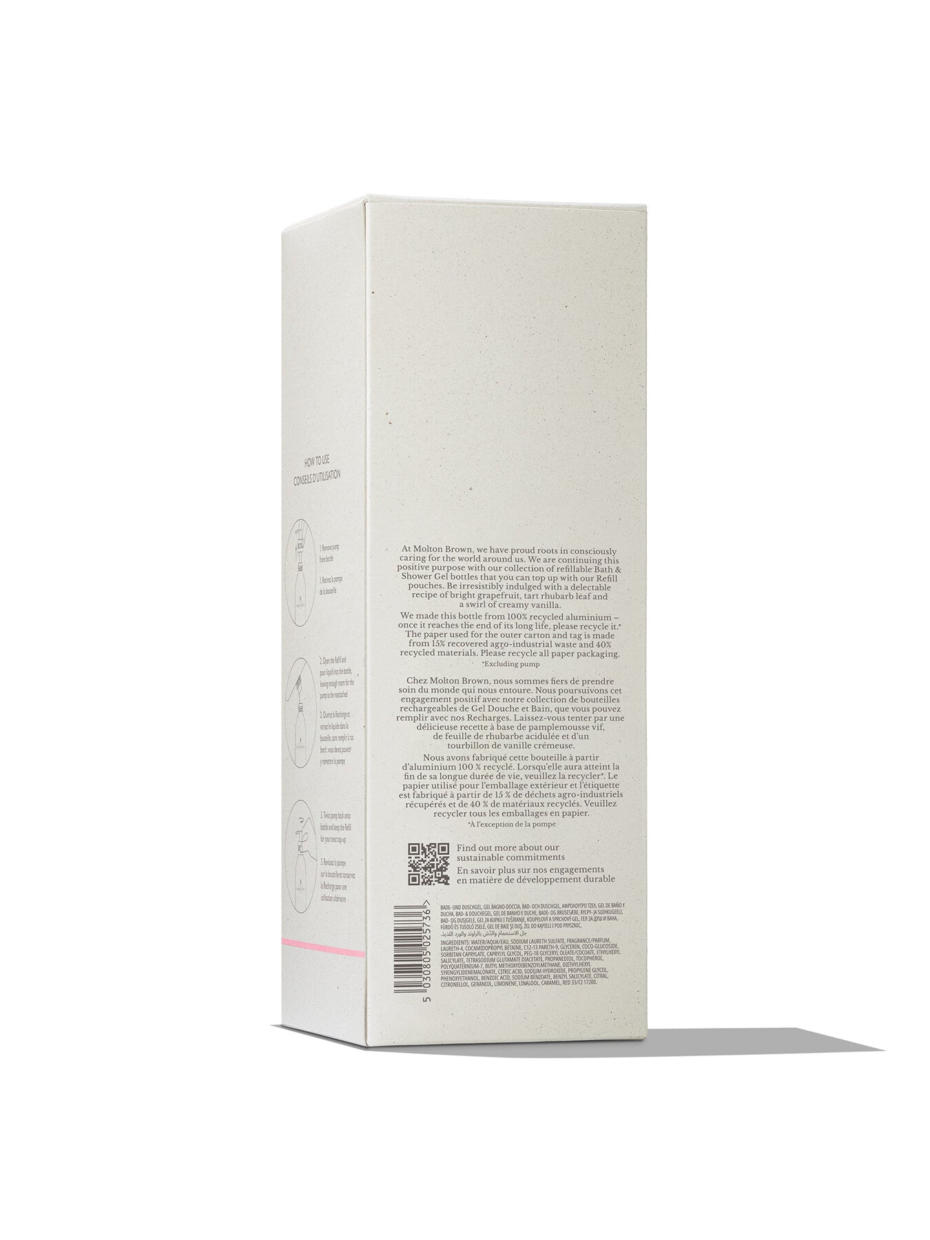 Infinite Bottle Delicious Rhubarb Rose Bath Shower Gel 400ml