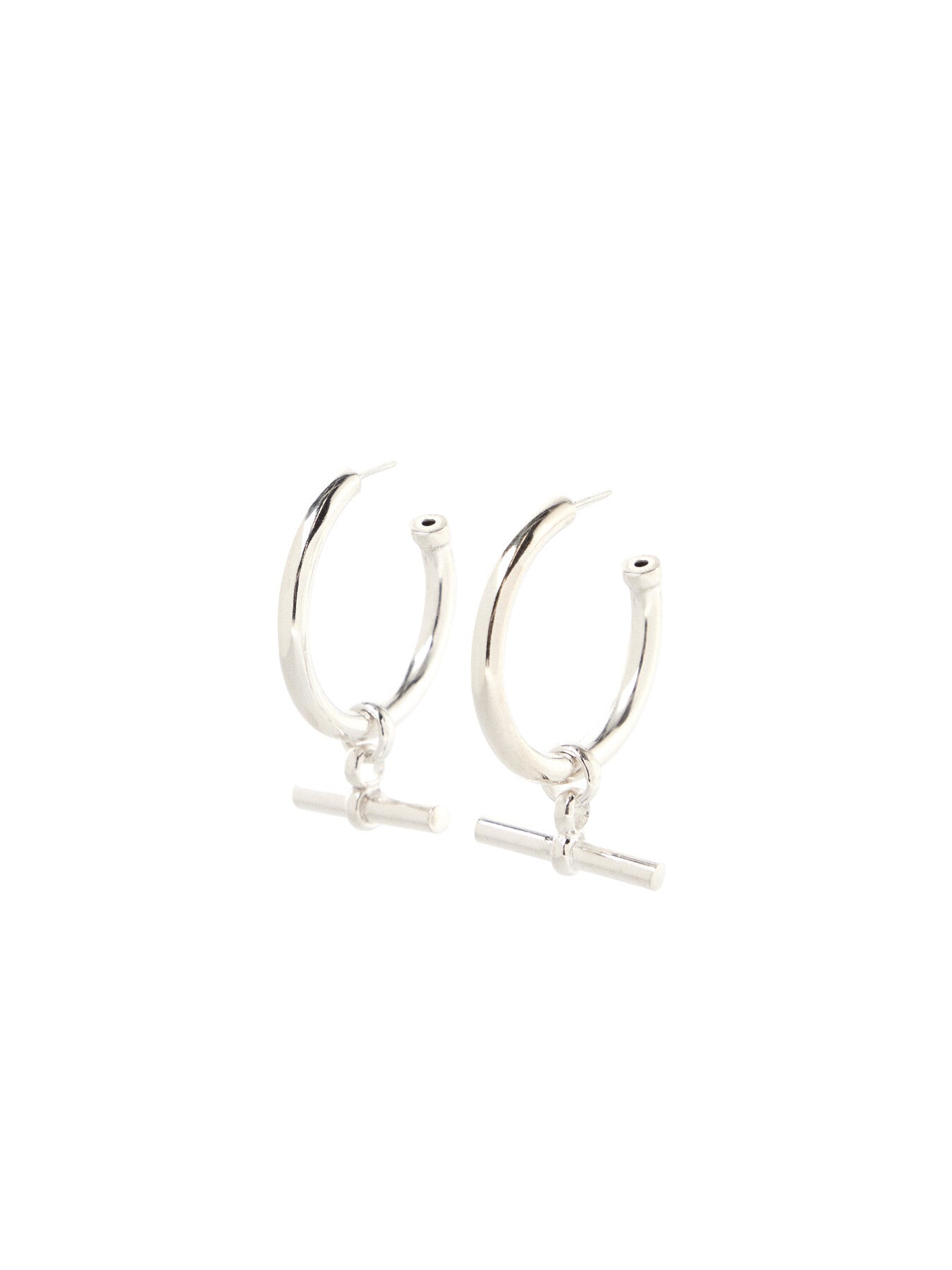 Giant Silver T Bar Earrings