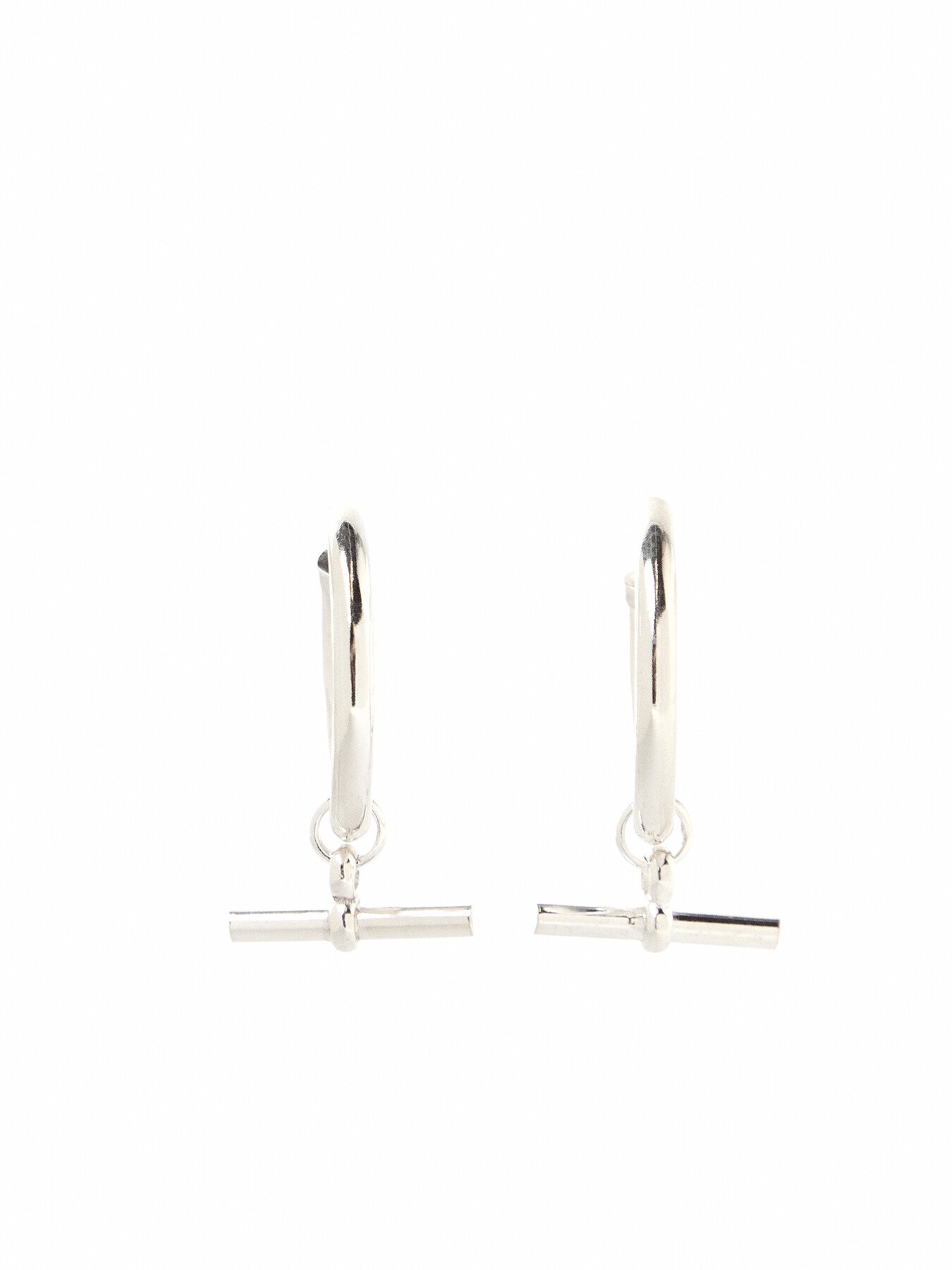 Giant Silver T Bar Earrings