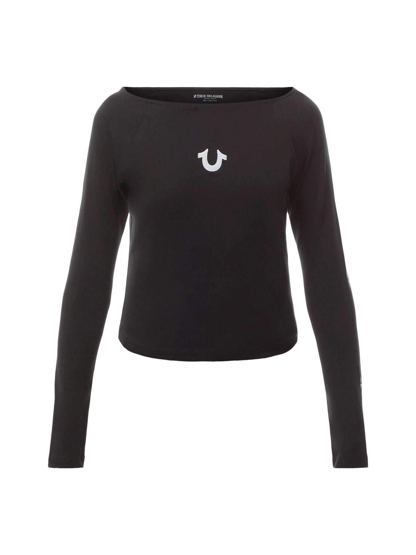 Horseshoe Boat Neck Long Sleeve Tee