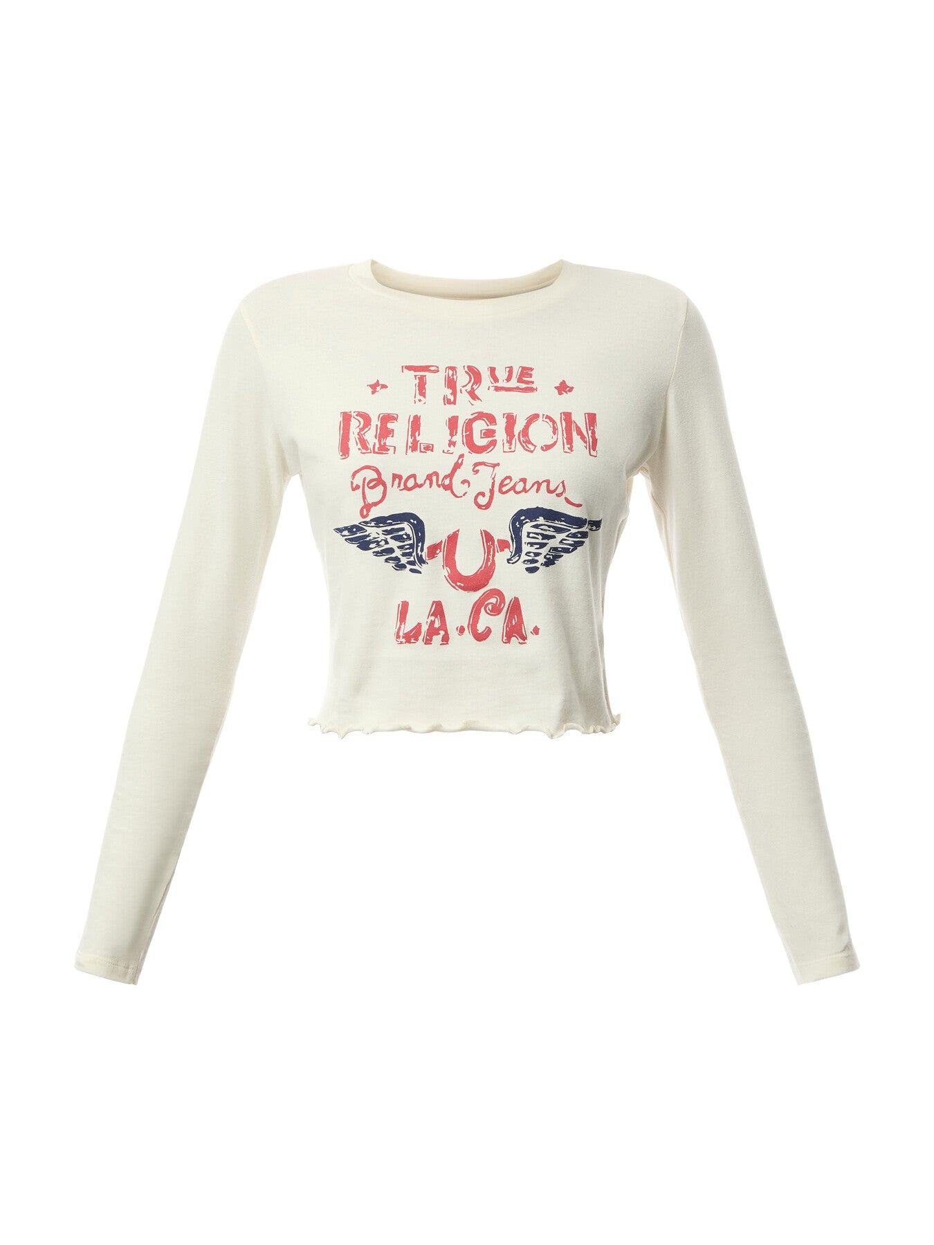 Distressed Wing HS Baby Tee WithLettuce Hem