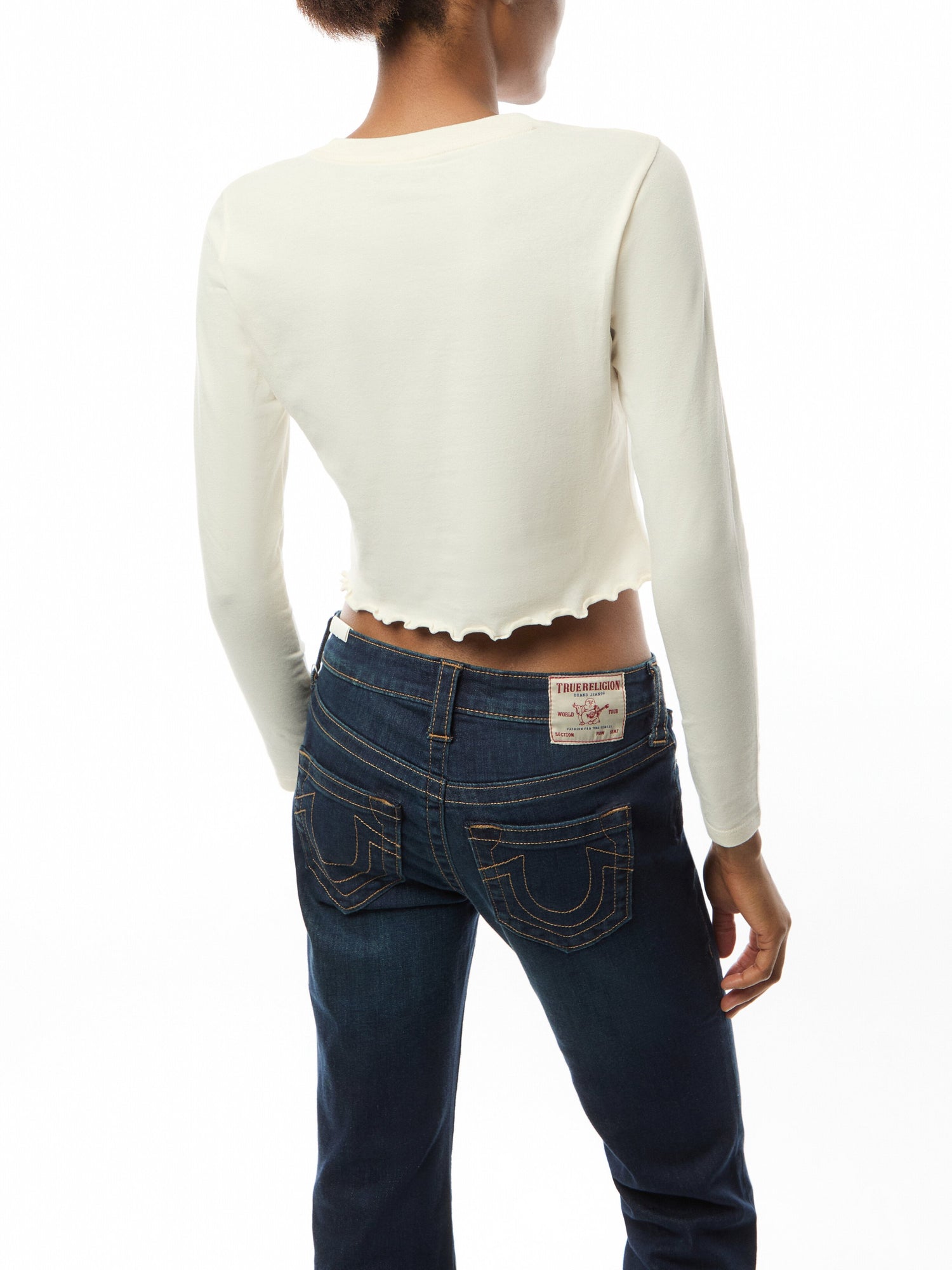 Distressed Wing HS Baby Tee WithLettuce Hem