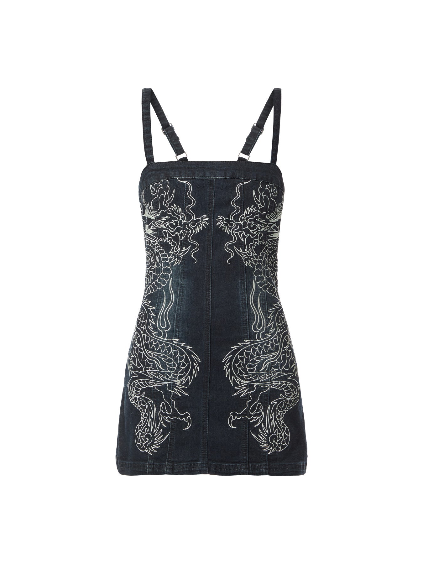 Dragon Flame Denim Mini Dress