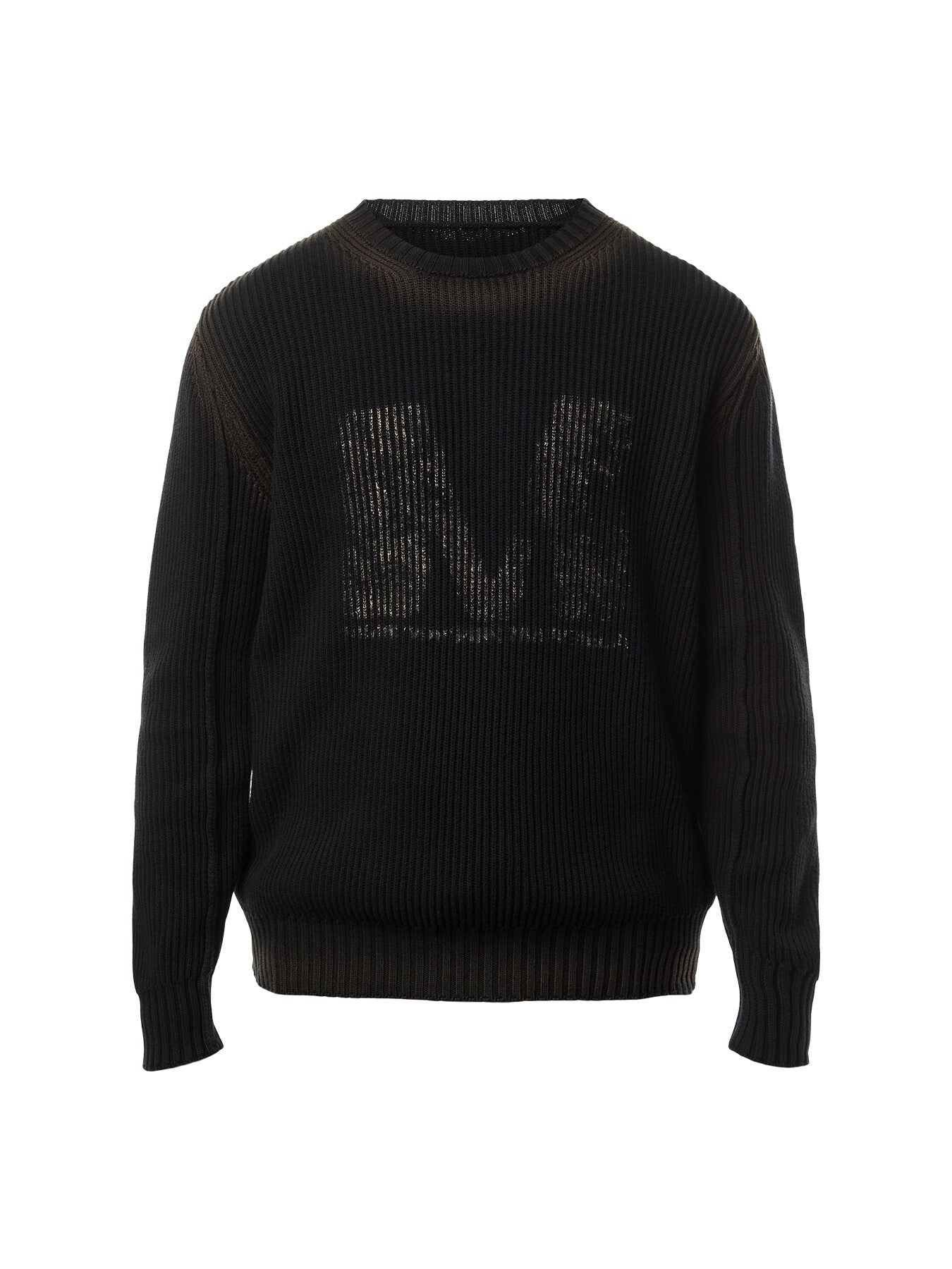 M Logo Ribbed Crew Jumper