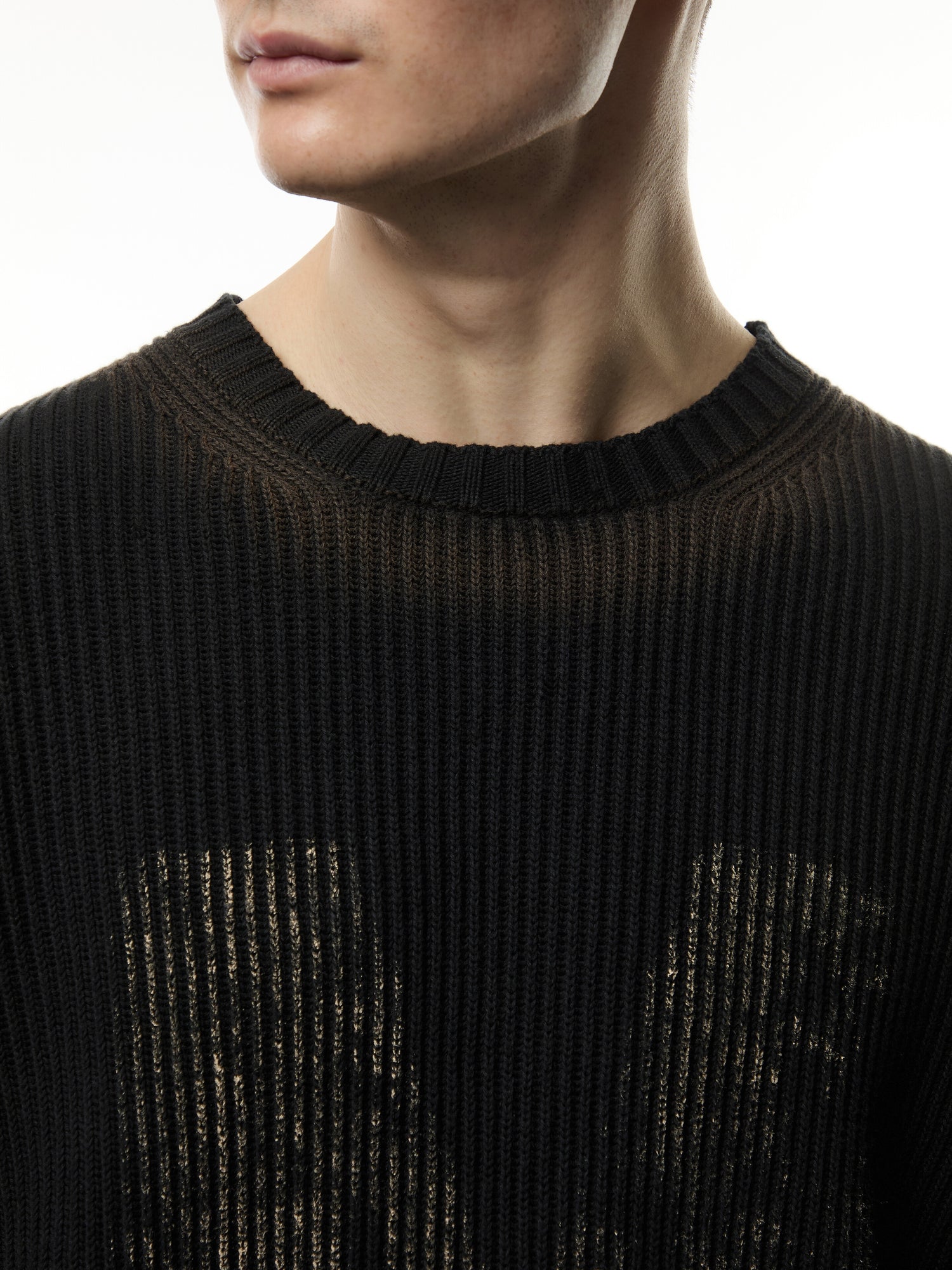 M Logo Ribbed Crew Jumper
