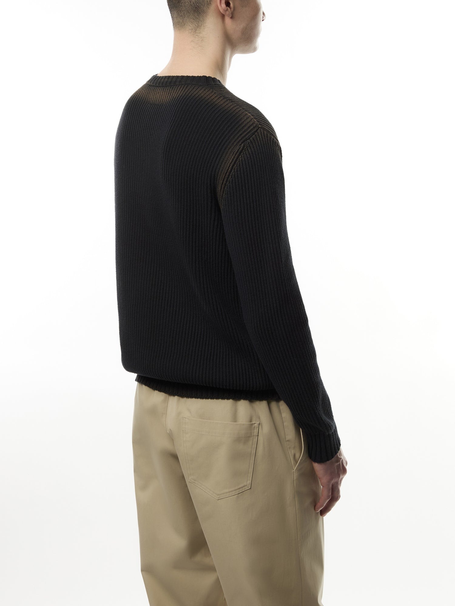 M Logo Ribbed Crew Jumper