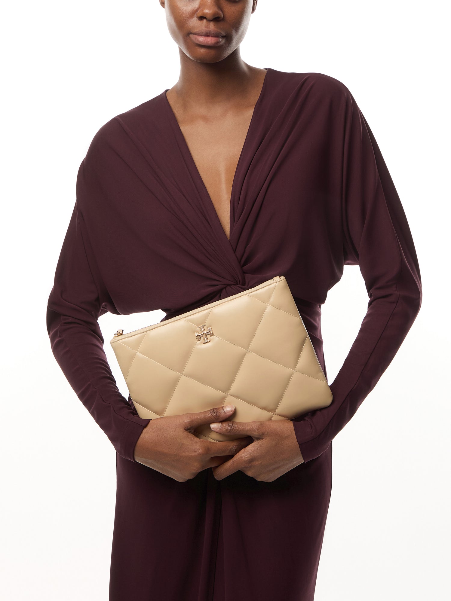 Kira Pave Logo Diamond Quilt Pouch