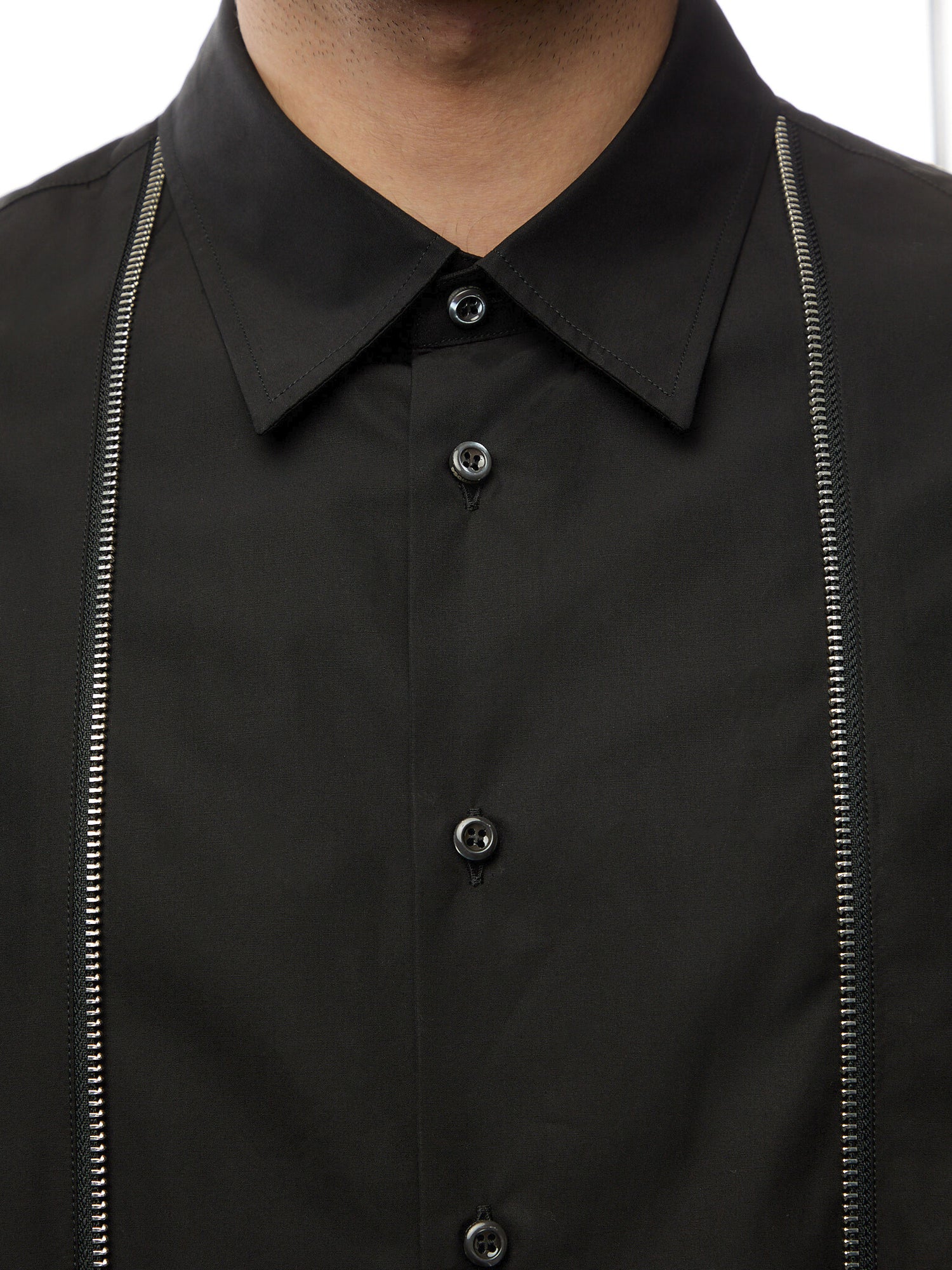 Zipped  Dropped Shoulder Shirt