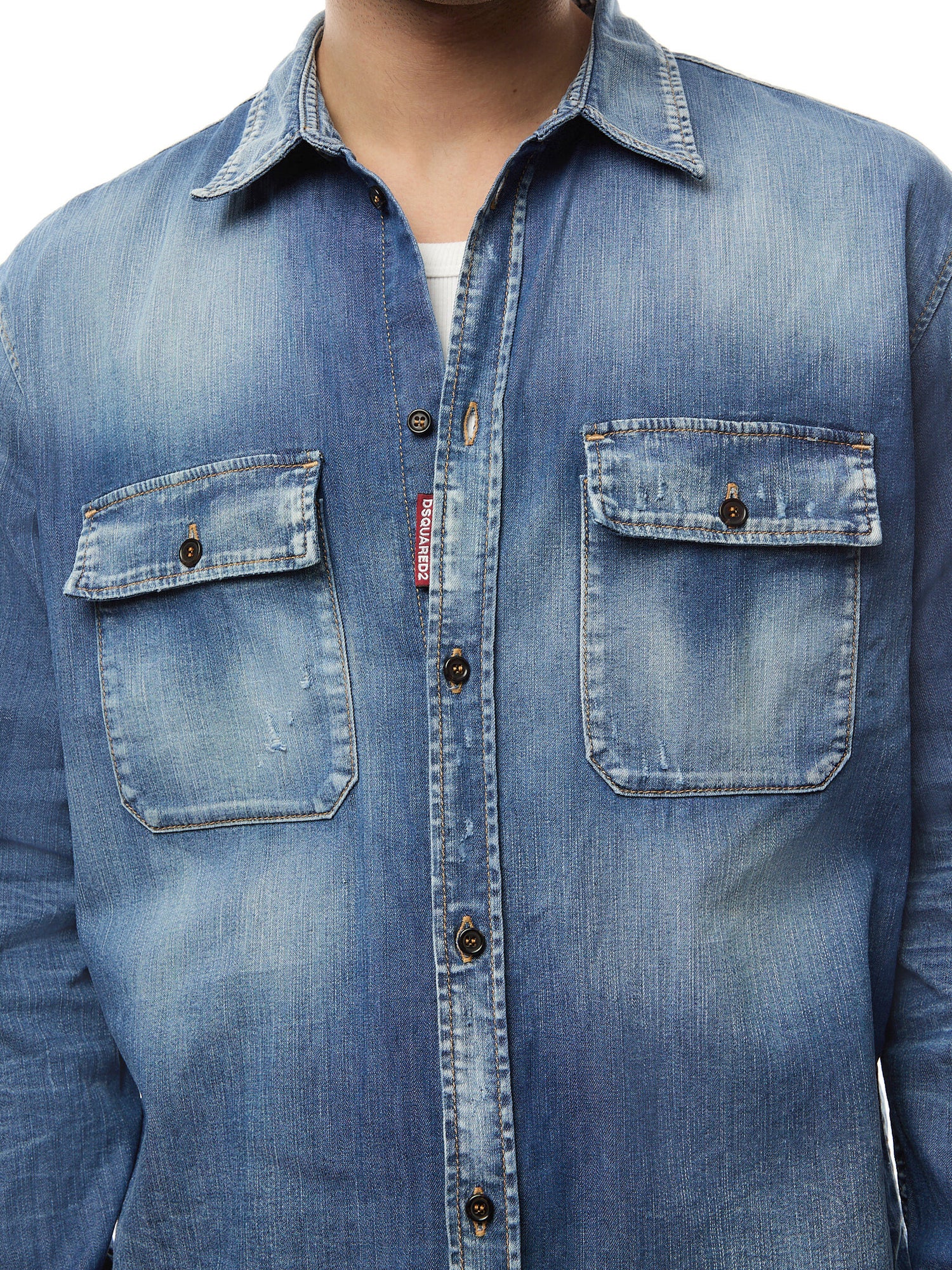 Worker Pocket Denim Shirt