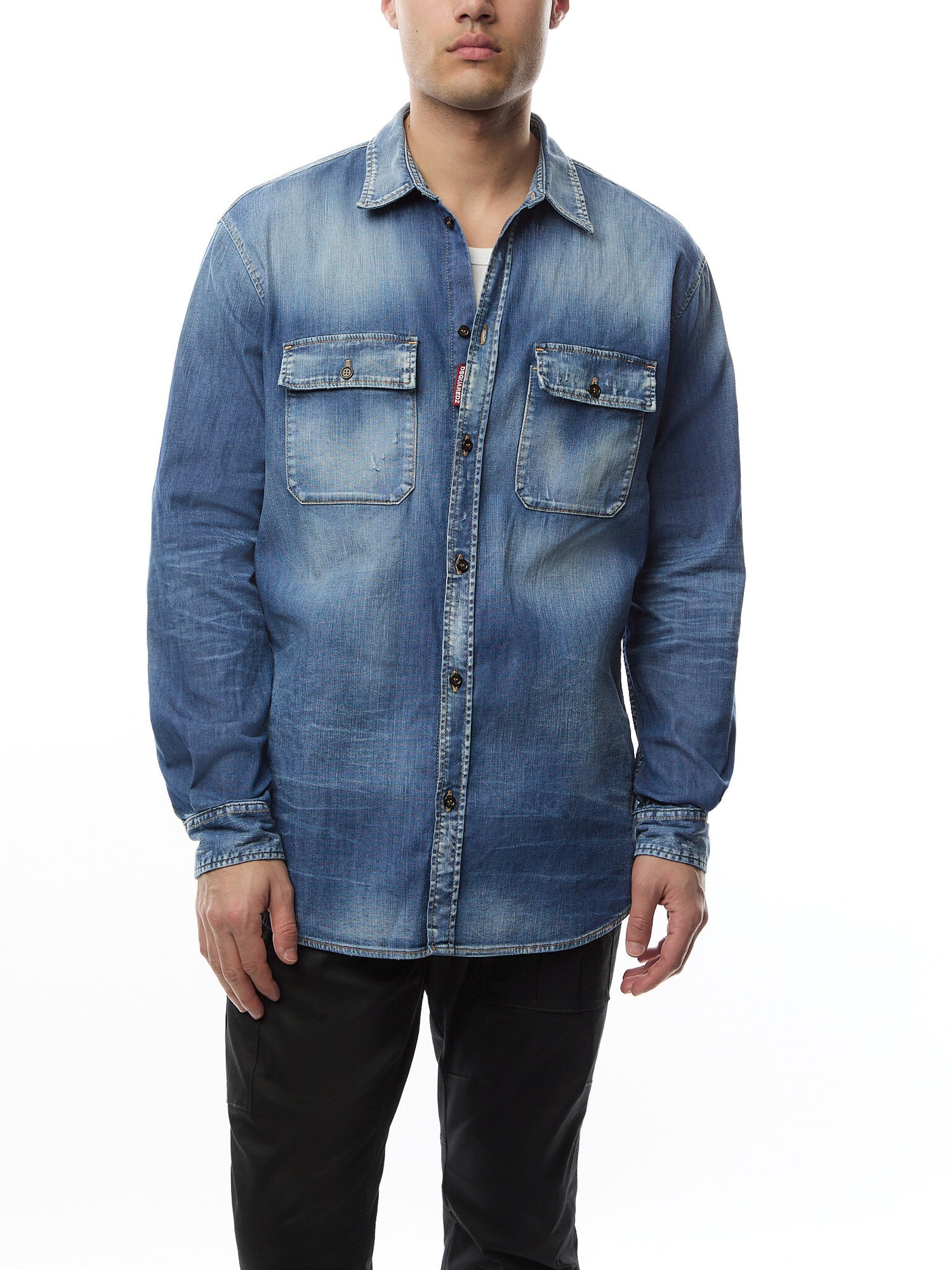Worker Pocket Denim Shirt