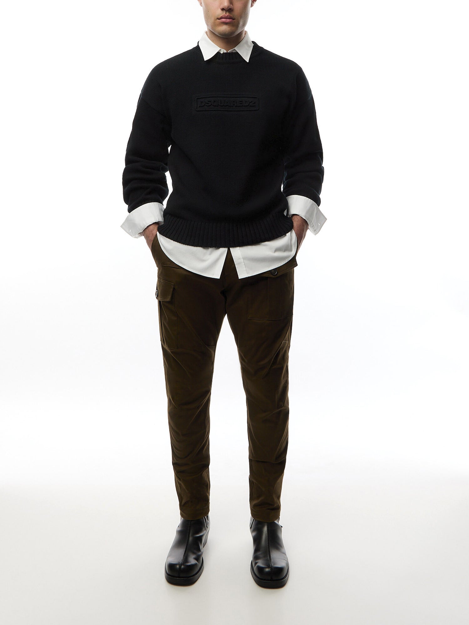 Crewneck Debossed Pullover