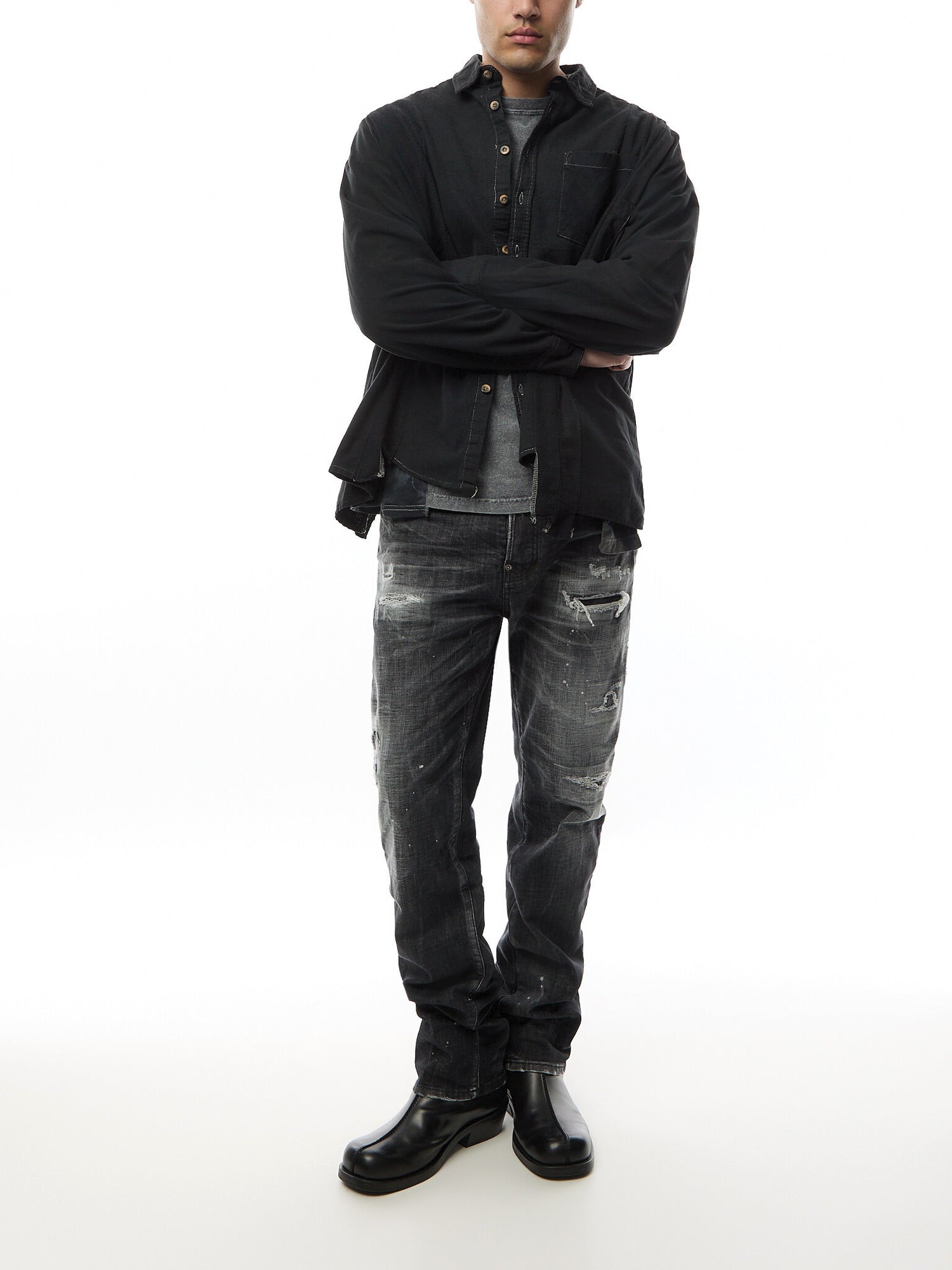 642 Heavy Grey Worn Jean