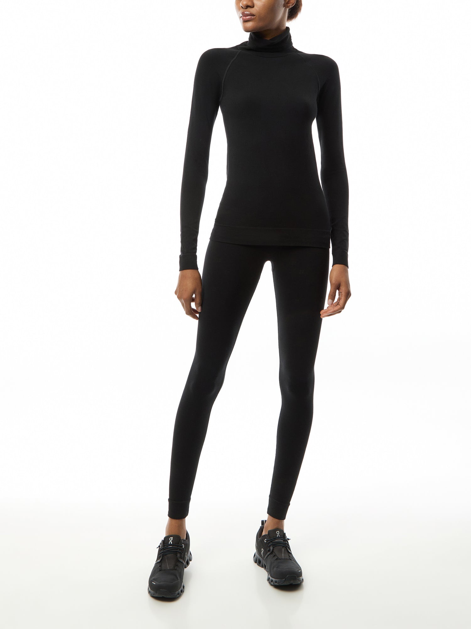 Modal Dot High Neck Jacquard Base Layer Top