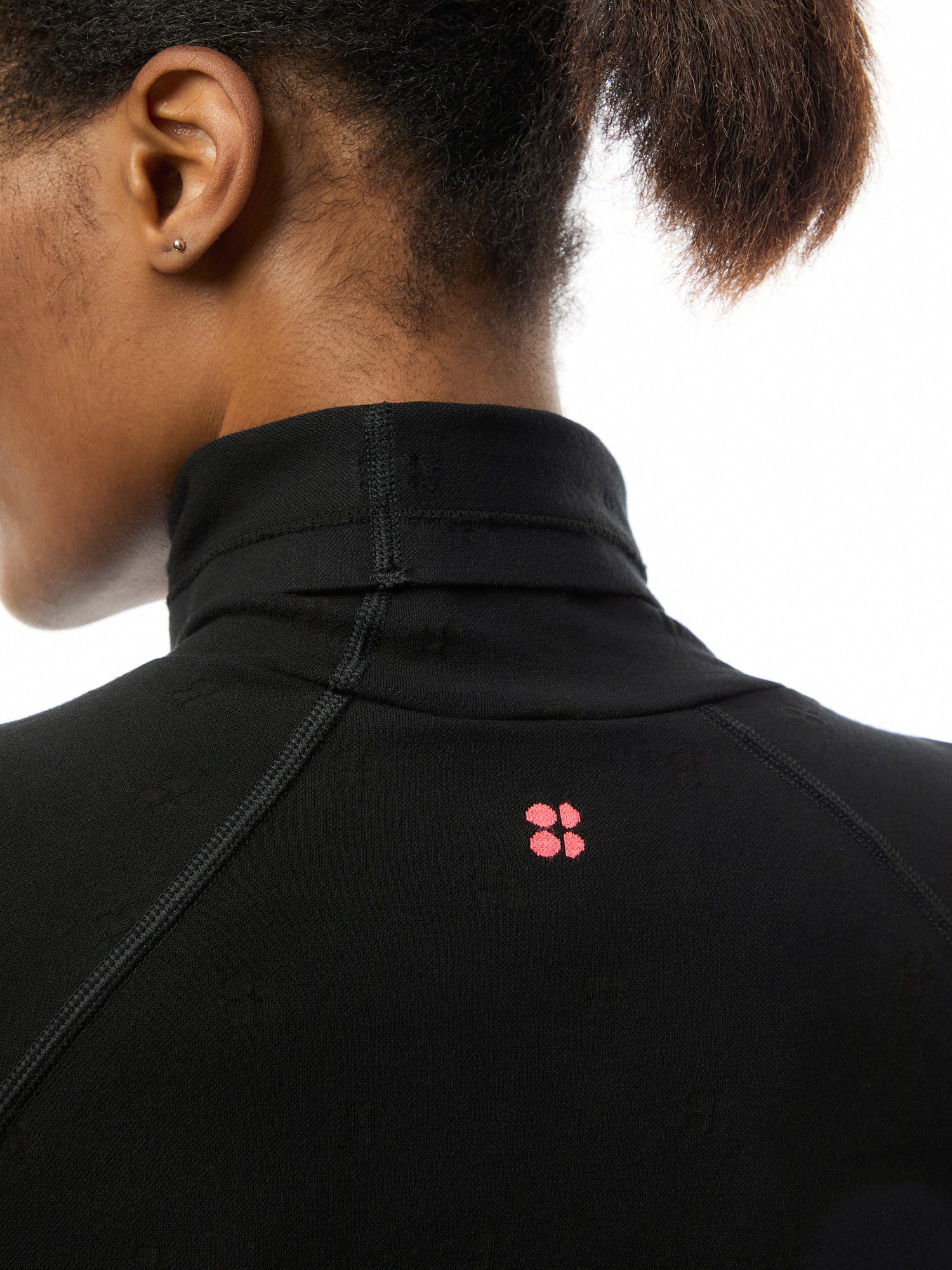 Modal Dot High Neck Jacquard Base Layer Top