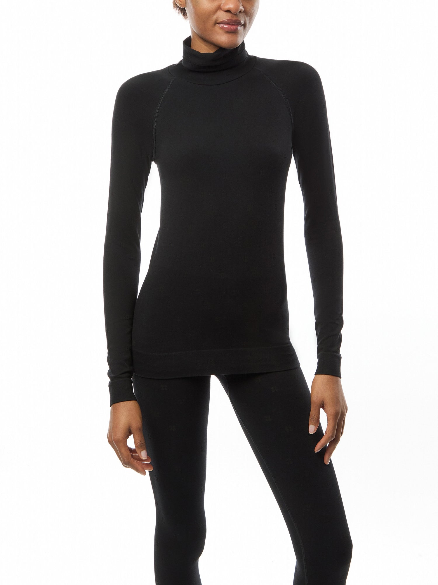 Modal Dot High Neck Jacquard Base Layer Top