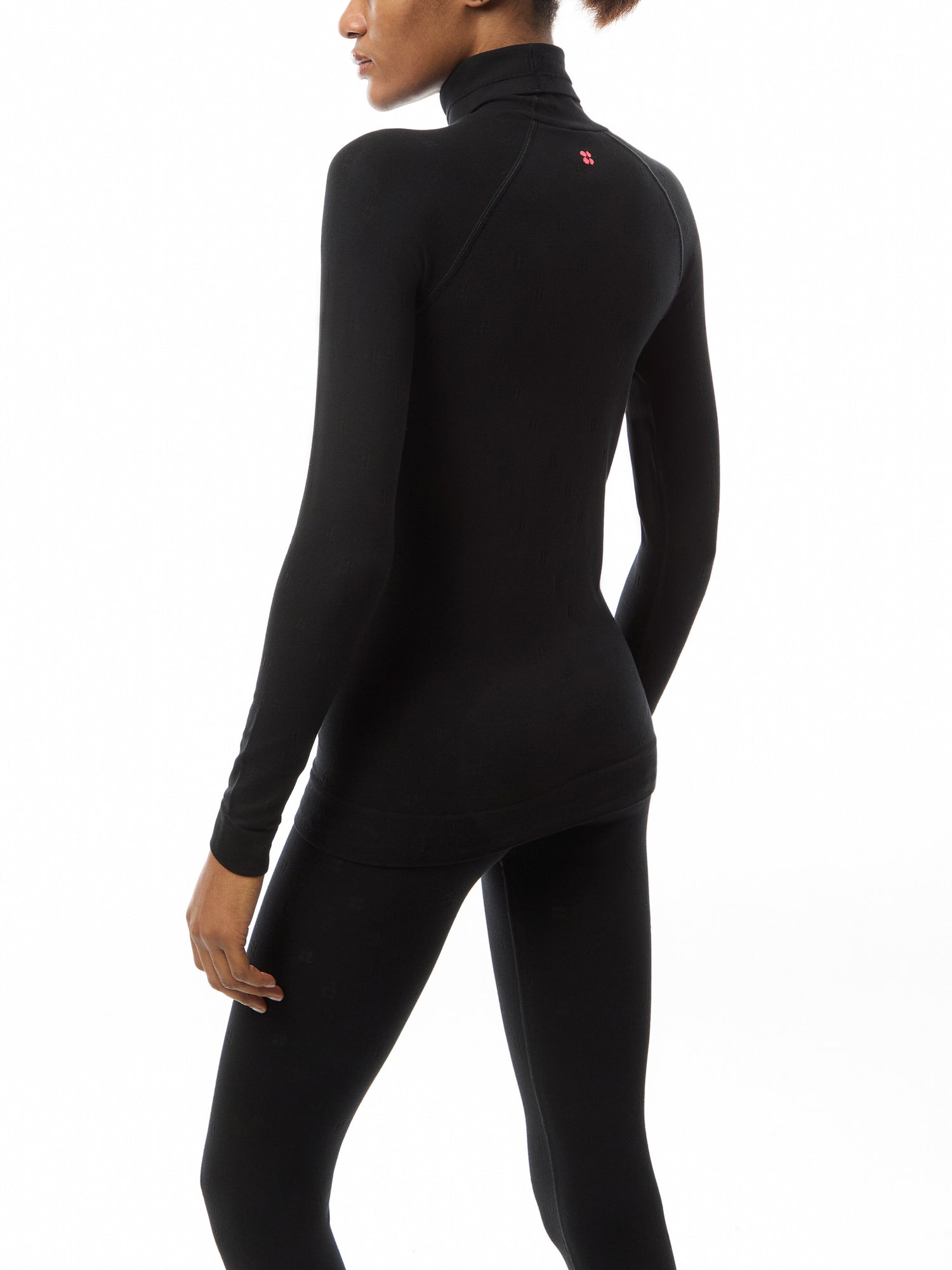 Modal Dot High Neck Jacquard Base Layer Top