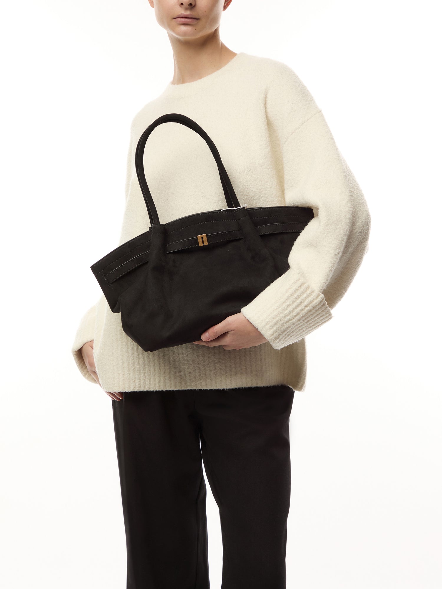 Hana Medium Faux Suede Tote Bag