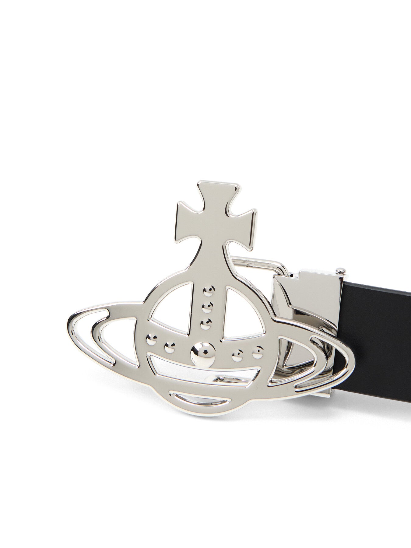 Line Orb Buckle Belt Silver