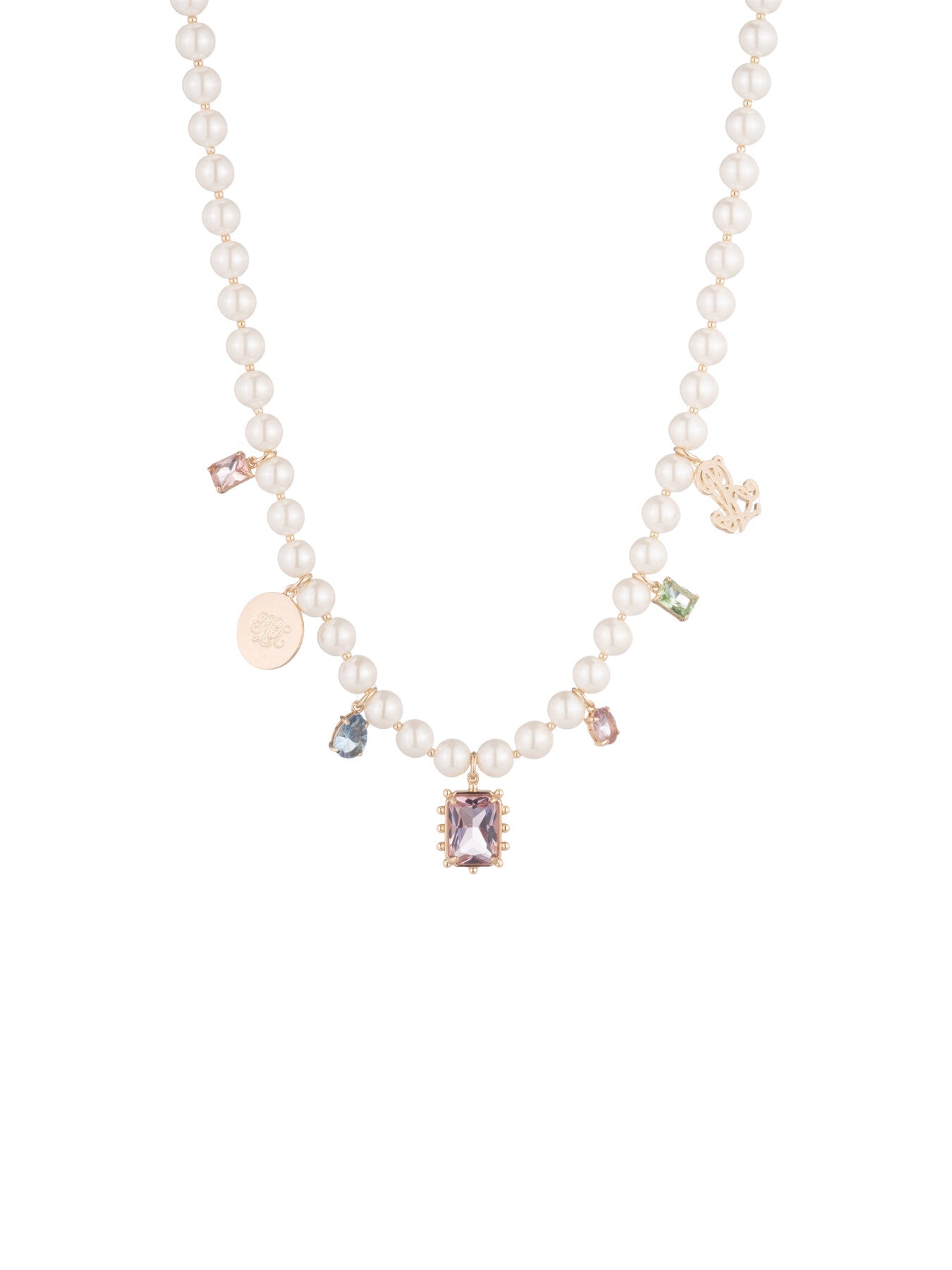 Pearl Charm Frontal Necklace