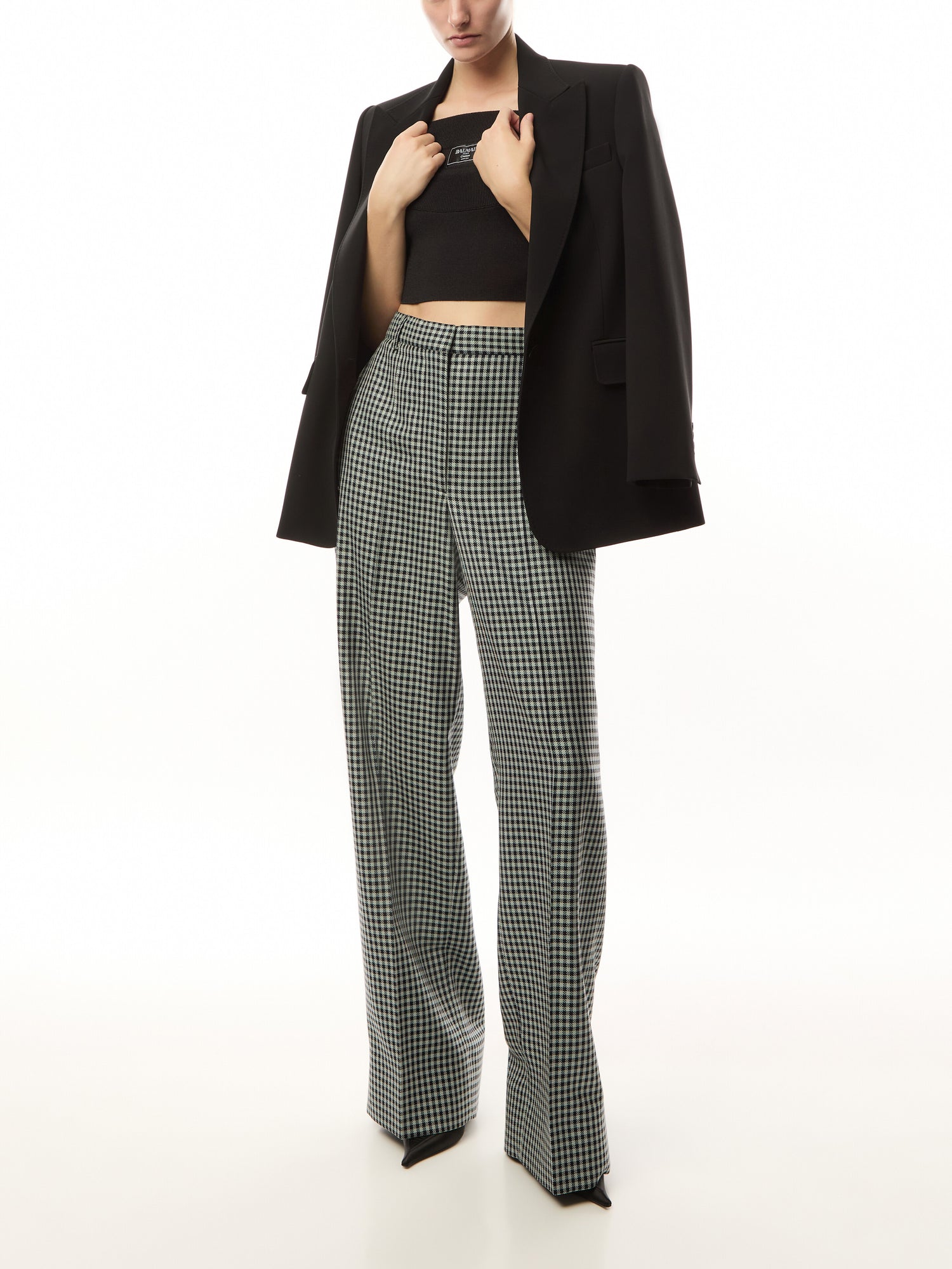 Checked Loose Pants