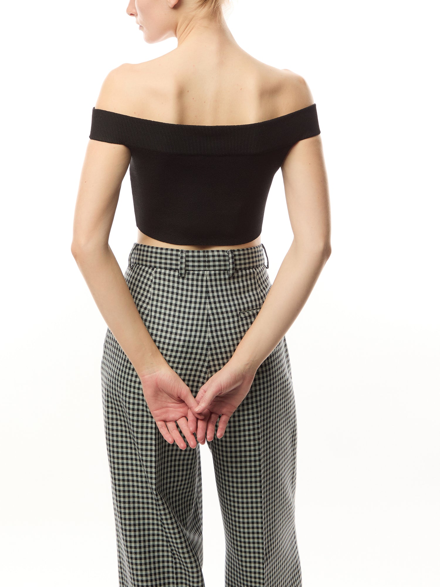 Boat Neck Knit Crop Top