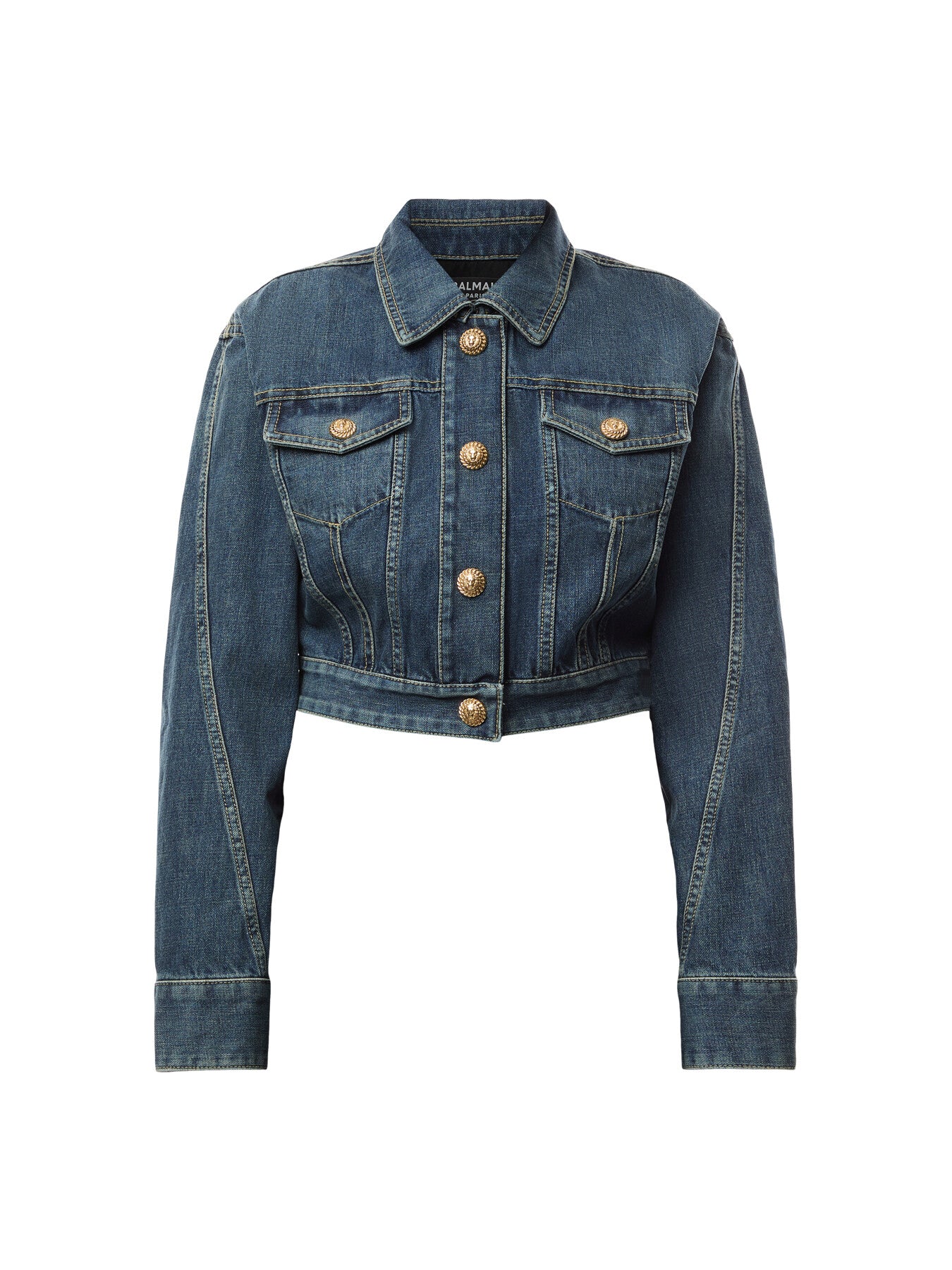Cropped Faded Denim Jacket