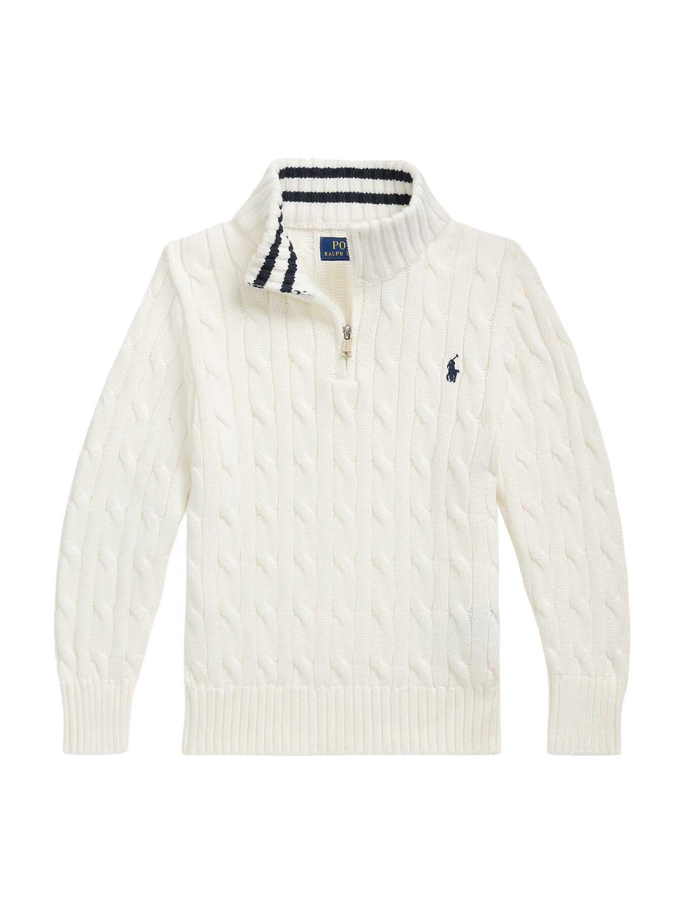 Cable-Knit Cotton Quarter-Zip Sweater