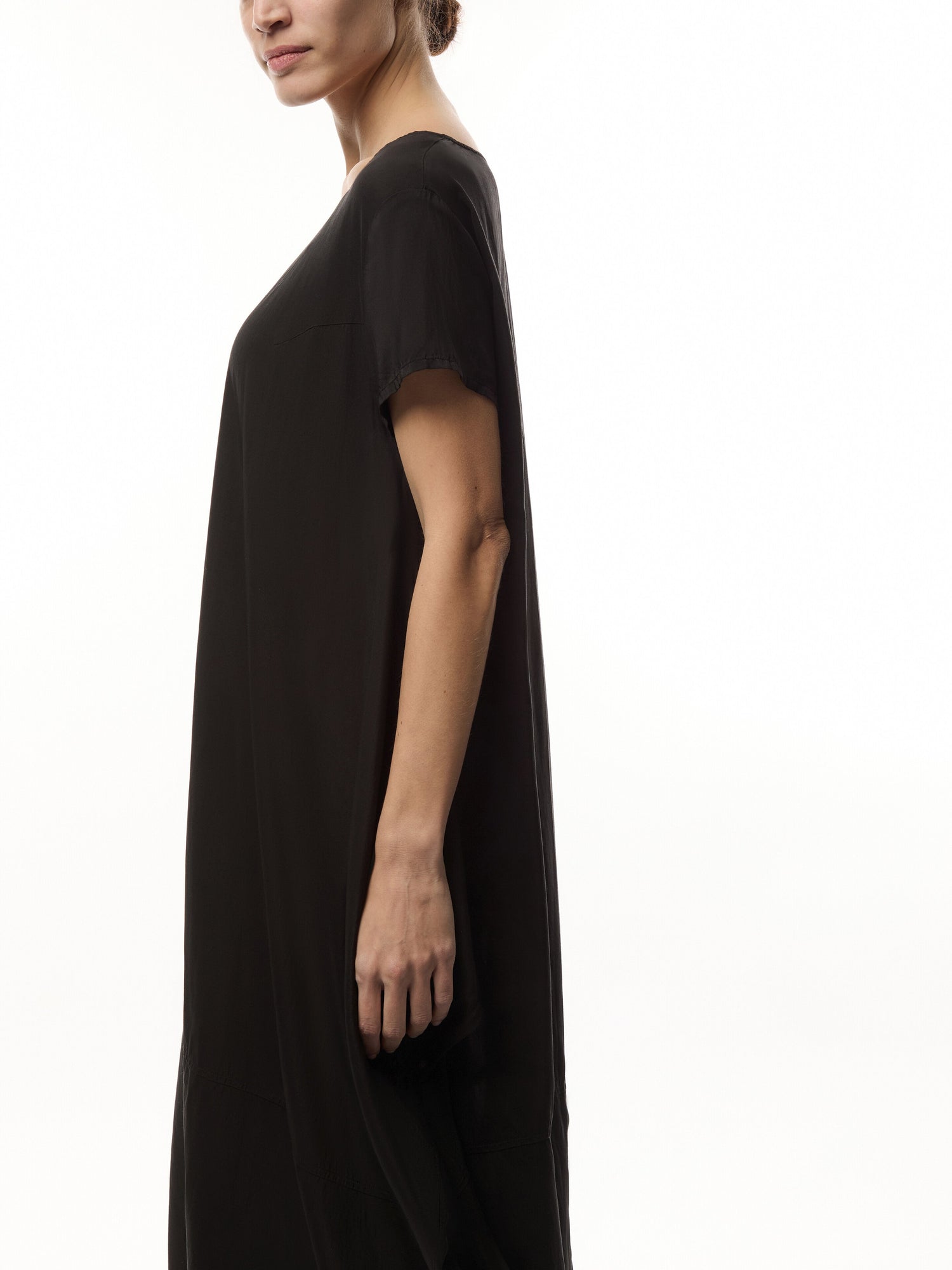 Round Neck Short Sleeve Dress Bubble Hem