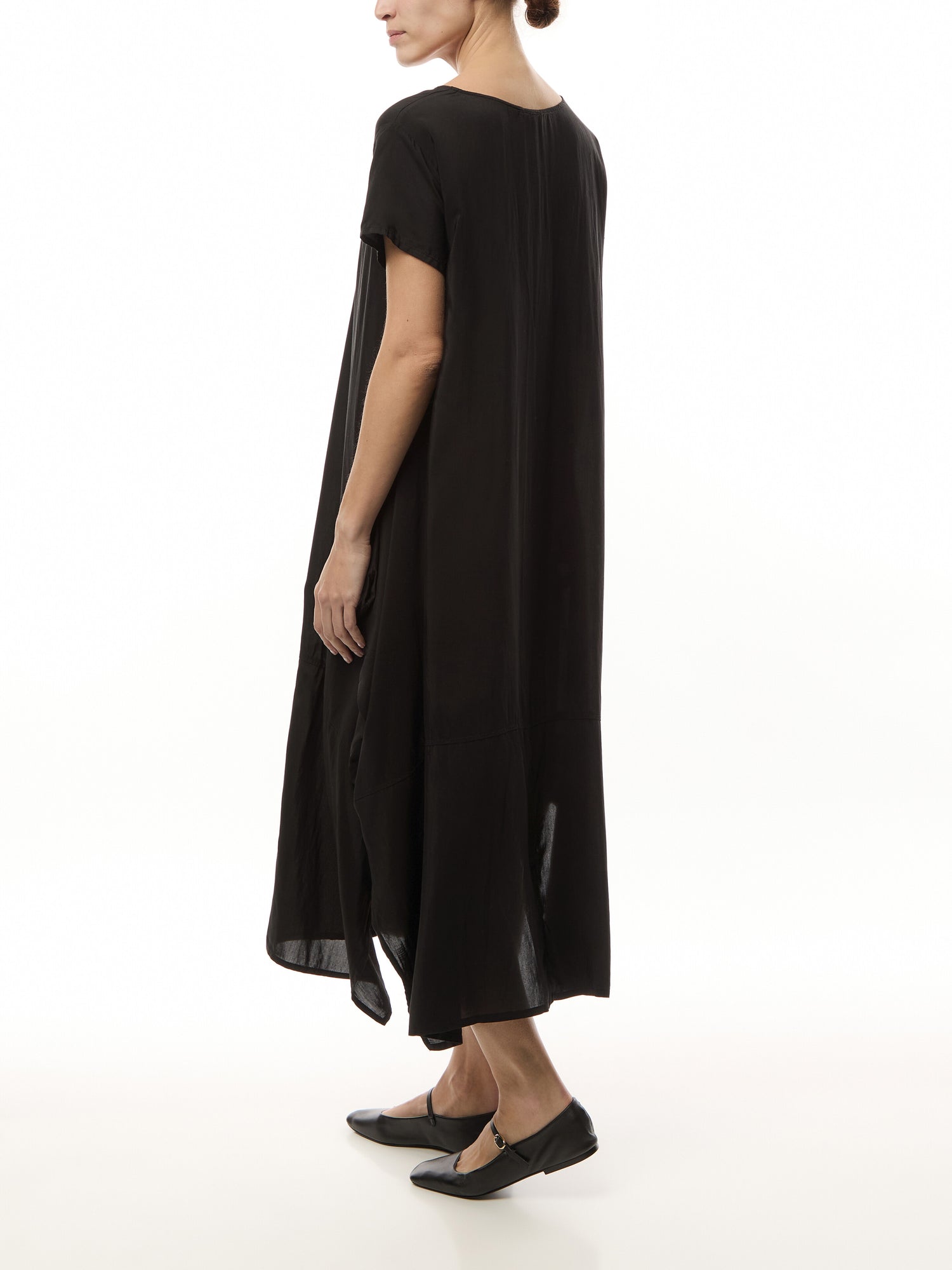 Round Neck Short Sleeve Dress Bubble Hem