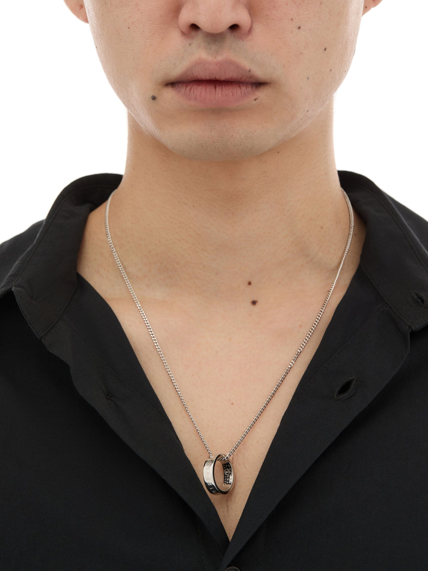 Numeric Minimal Signature Pendant Ring Necklace
