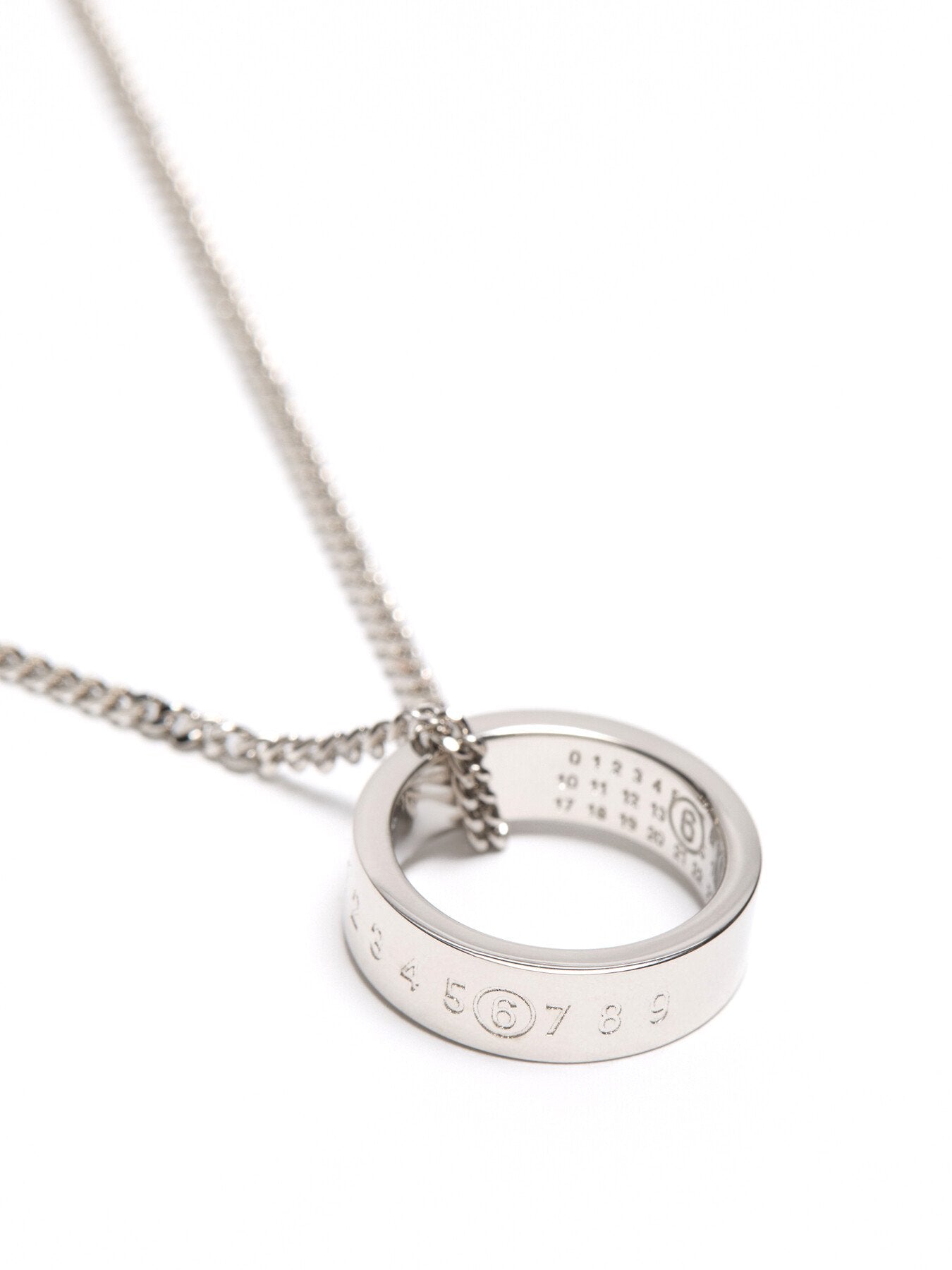 Numeric Minimal Signature Pendant Ring Necklace