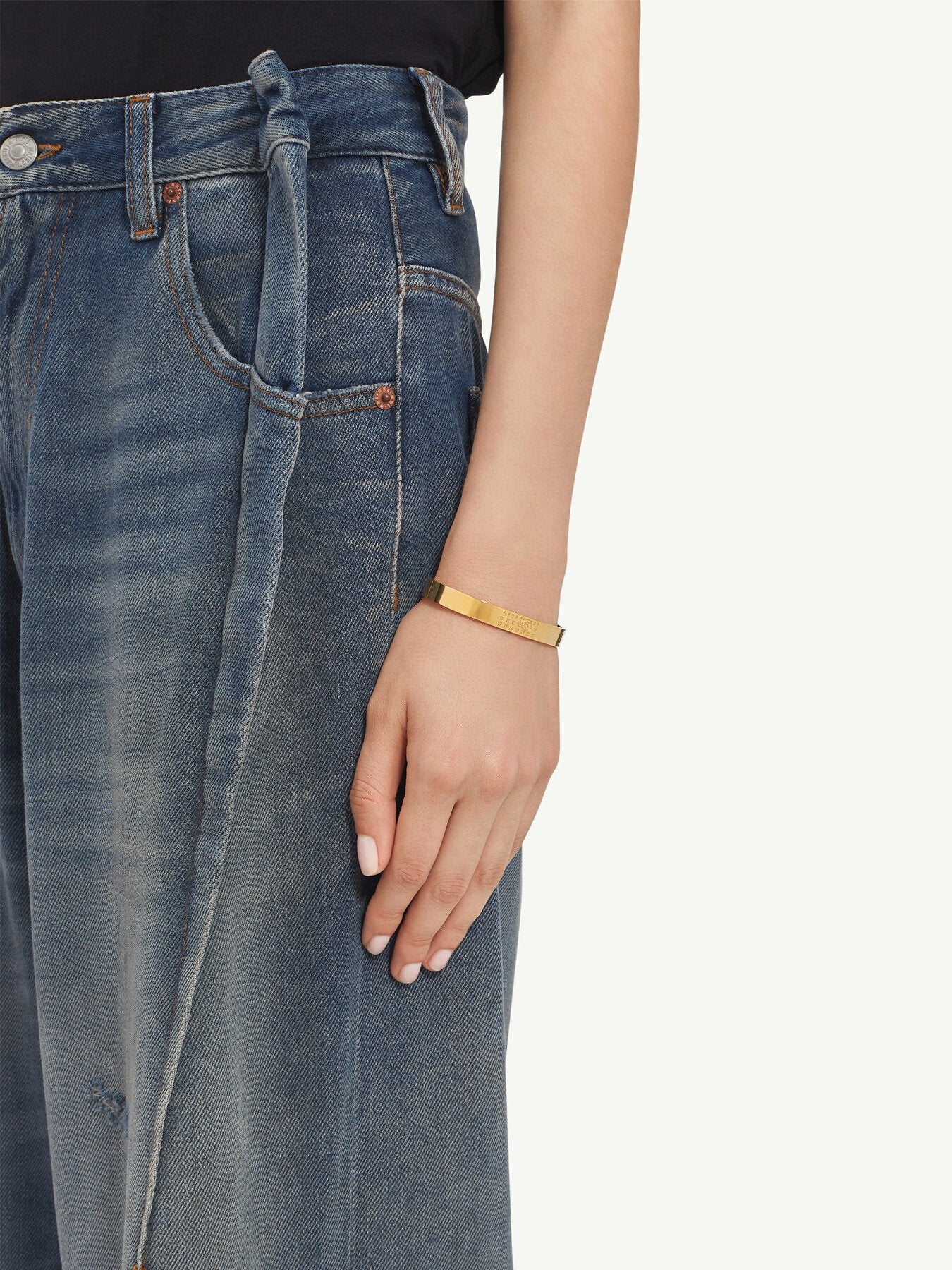 Numeric Minimal Signature Cuff Bracelet