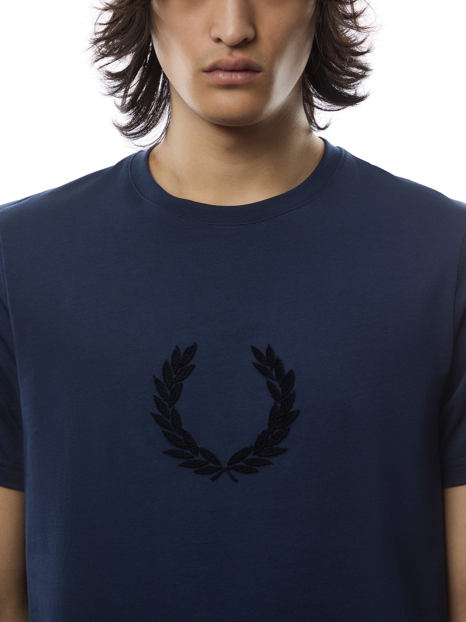 Textured Laurel Wreath Logo T Shirt