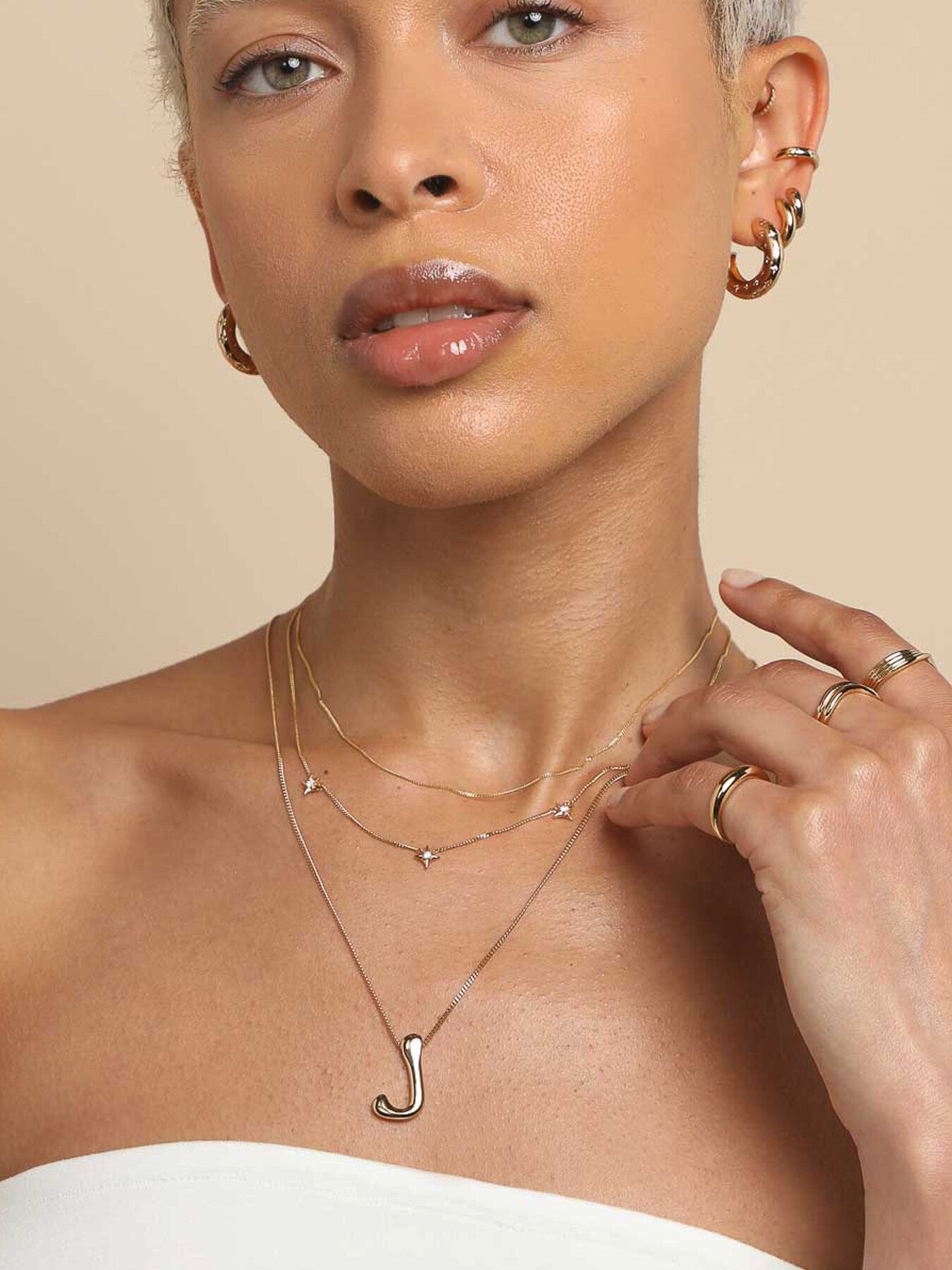 Initial Bold Pendant Necklace