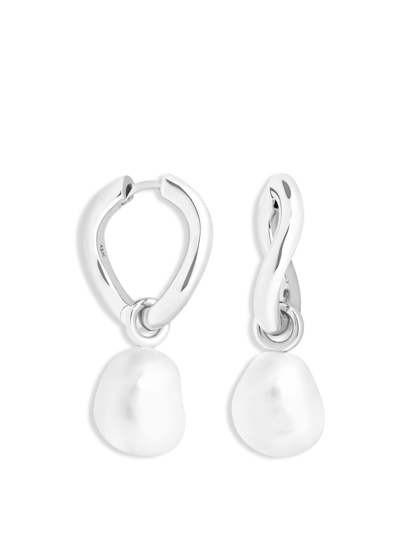 Serenity Pearl Charm Hoops