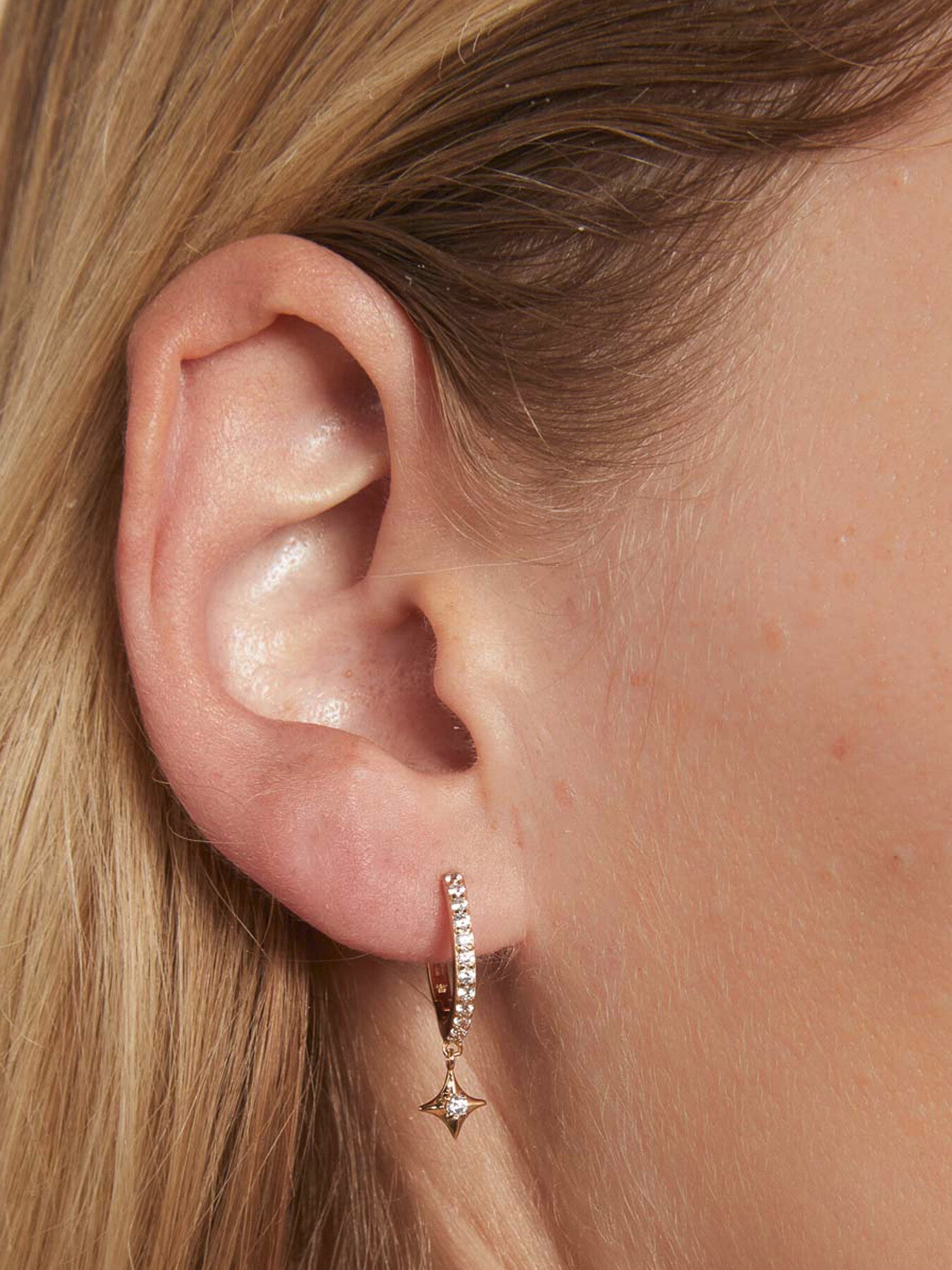 Star Charm Hoops