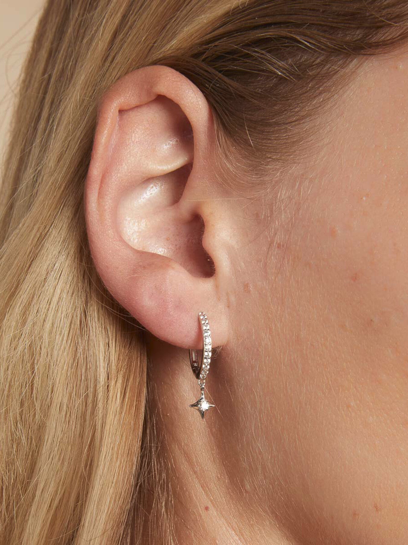 Star Charm Hoops