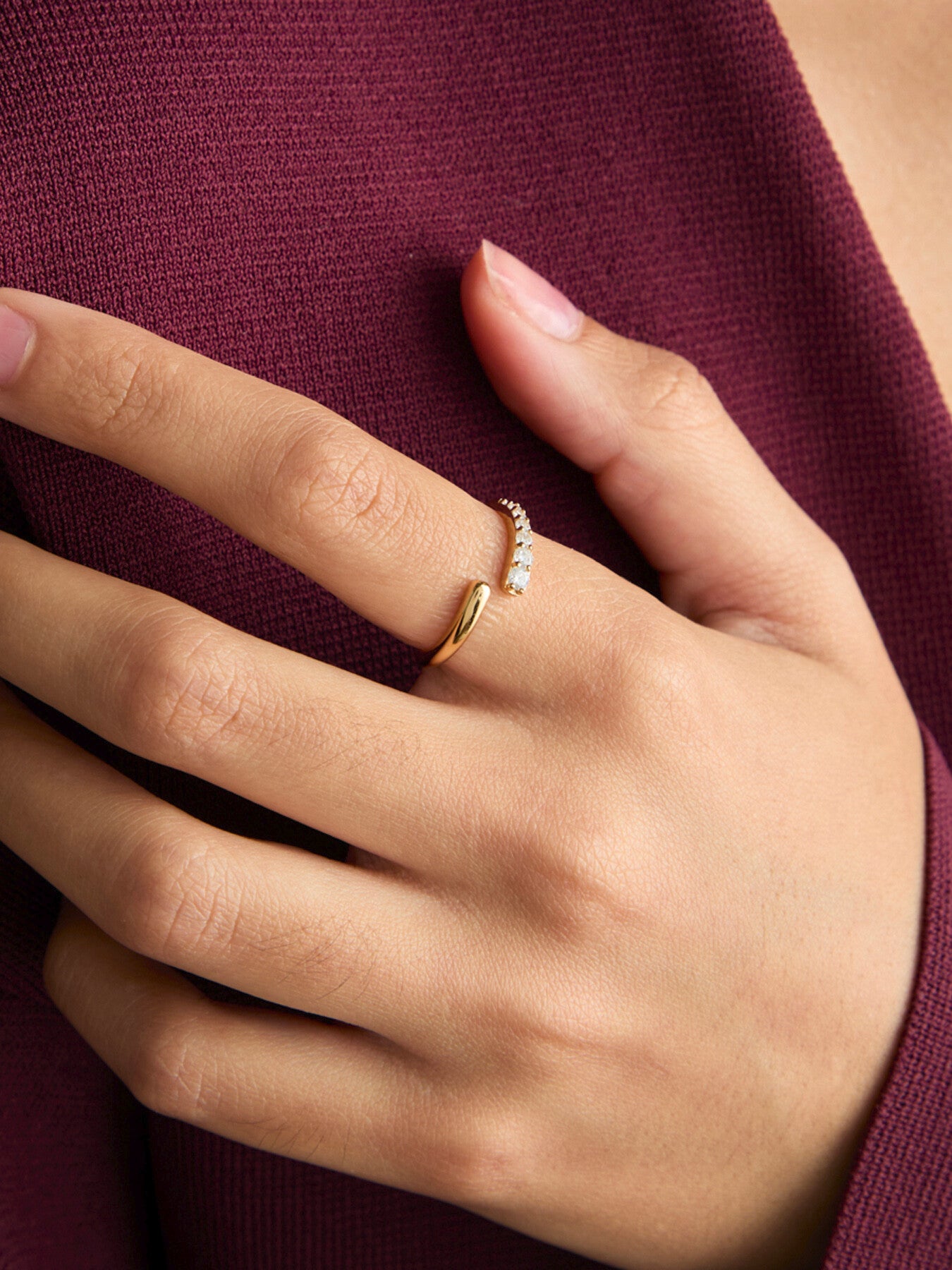 Orbit Crystal Open Ring